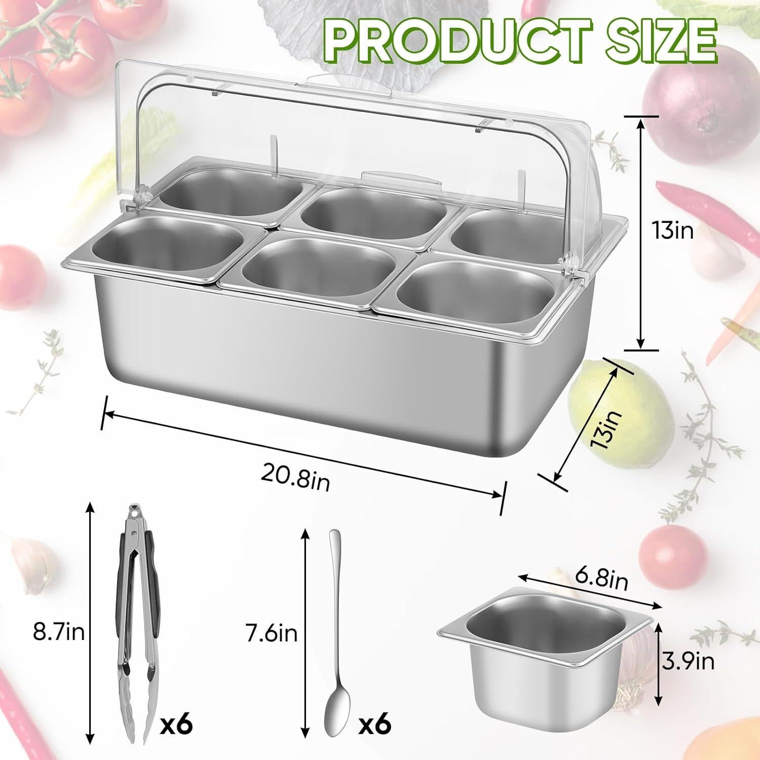 Contenedor de Exhibición de Alimentos Qmeeki con Tapa Deslizante