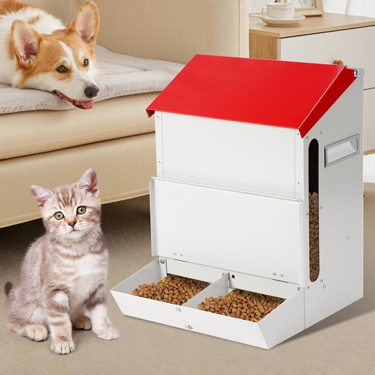 Comedero Automático Doble para Gatos PAULOZYN 12L Gravedad