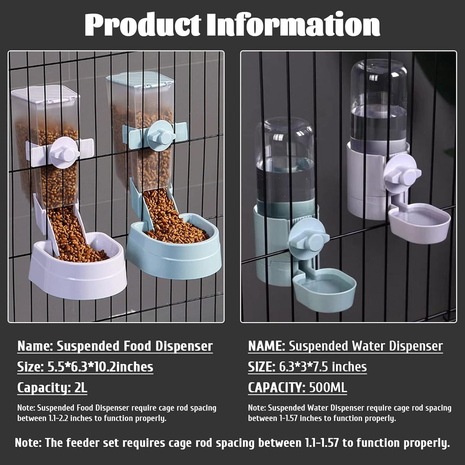 Dispensador de Agua y Comida Automático Kathson 2L para Conejos y Gatos