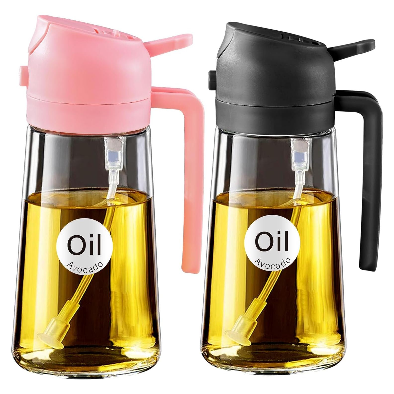 Botella Spray de Aceite YARRAMATE 470ml Doble Función Rosa y Negro