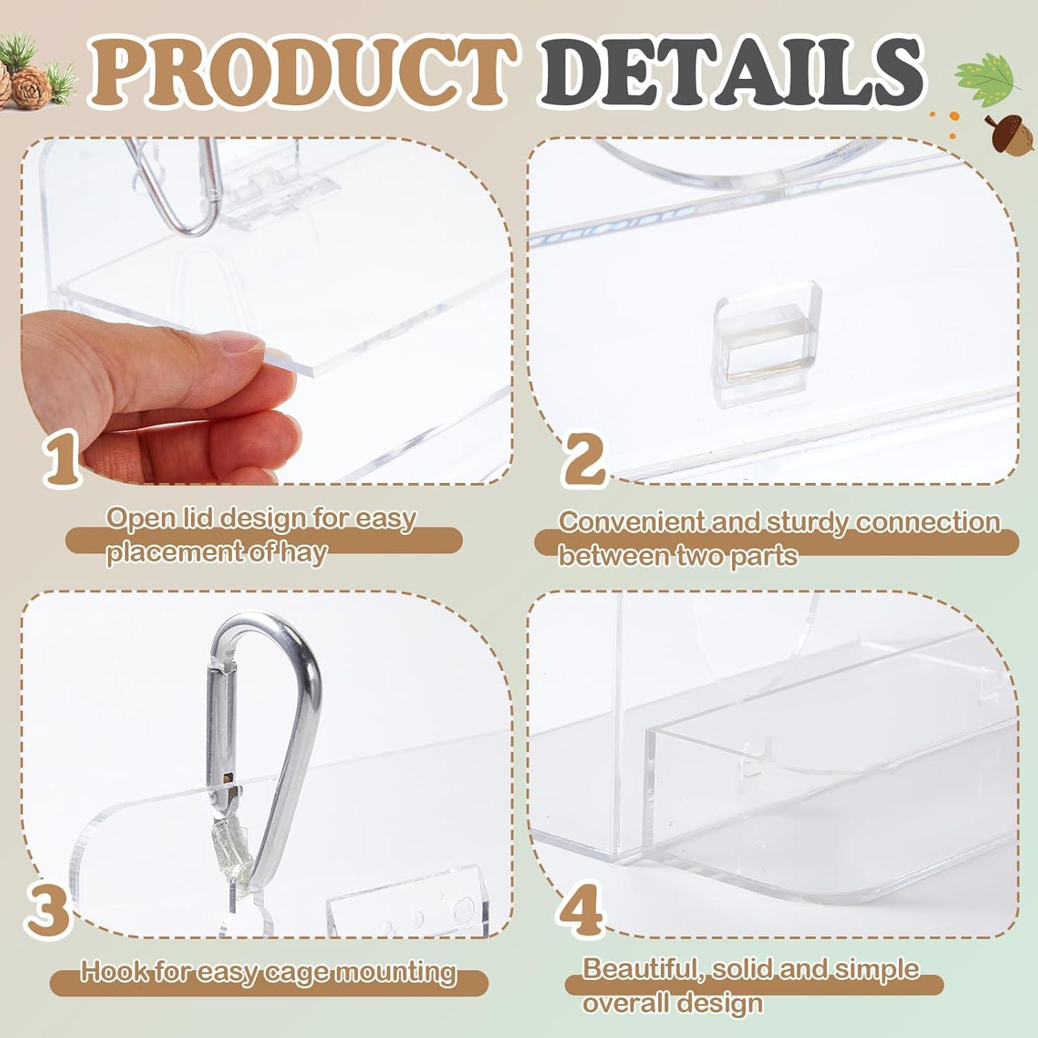 Alimentador de Heno para Conejos Honeydak 25x18 cm Acrílico