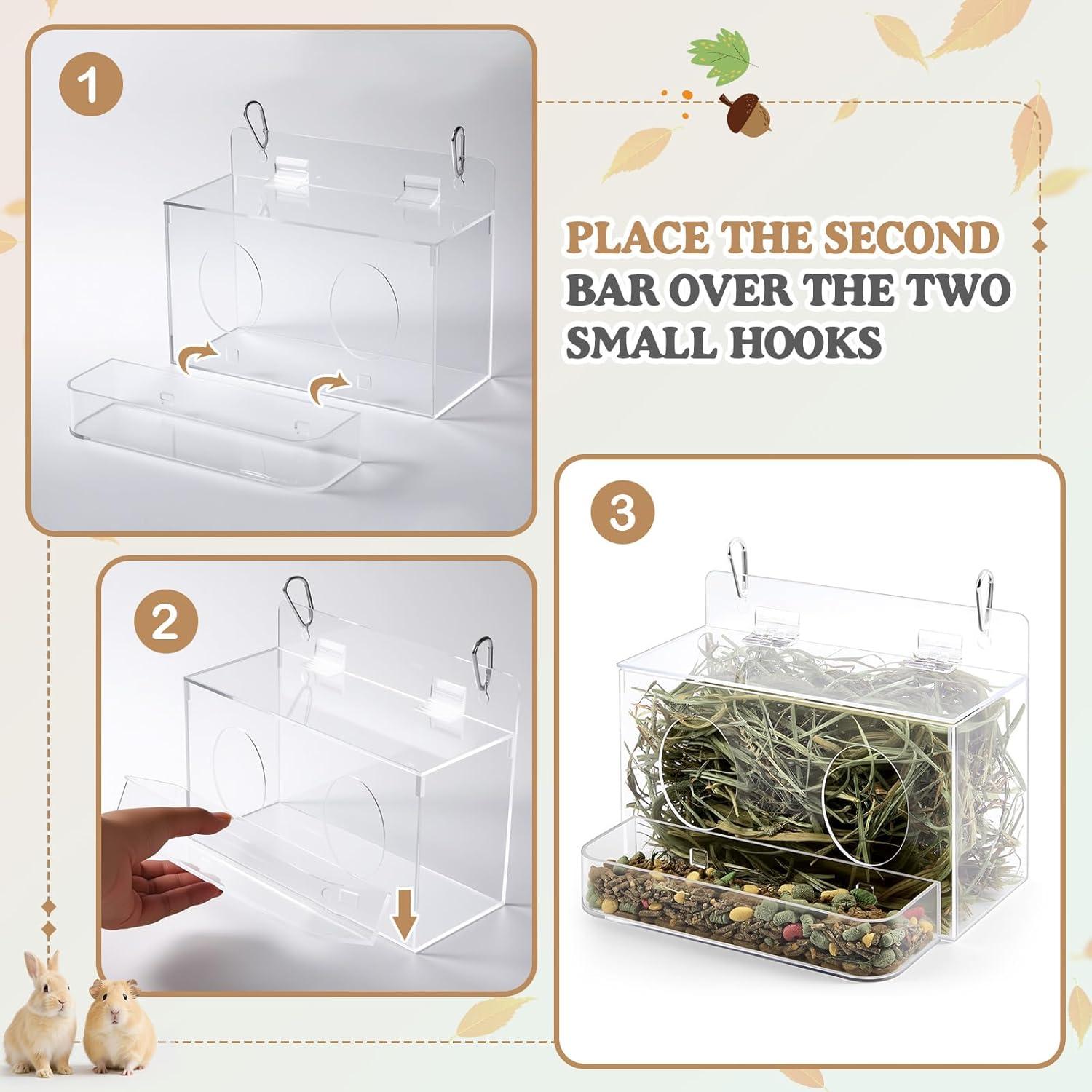 Alimentador de Heno para Conejos Honeydak 25x18 cm Acrílico