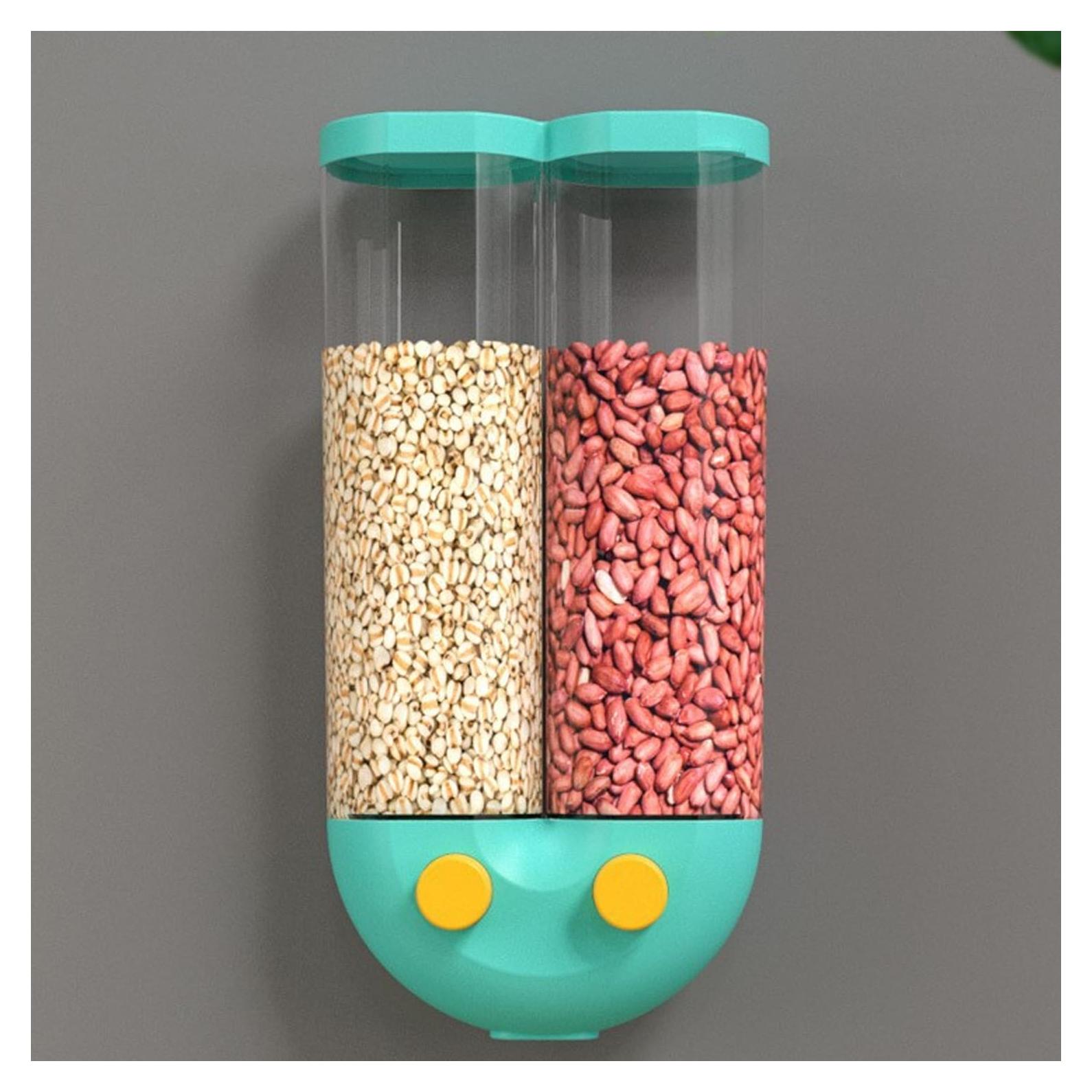 Dispensador de Cereal Montado en Pared COSTYERT 2 Rejillas 2.5L Verde