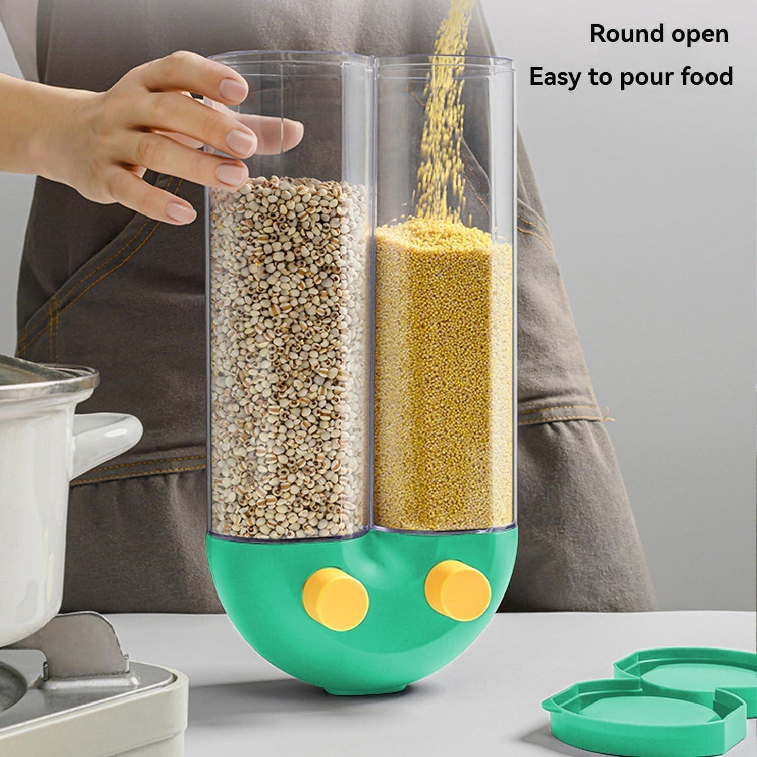 Dispensador de Cereal Montado en Pared COSTYERT 2 Rejillas 2.5L Verde
