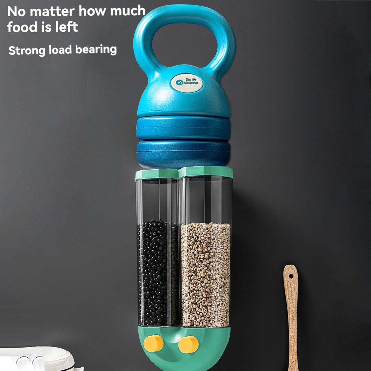 Dispensador de Cereal Montado en Pared COSTYERT 2 Rejillas 2.5L Verde