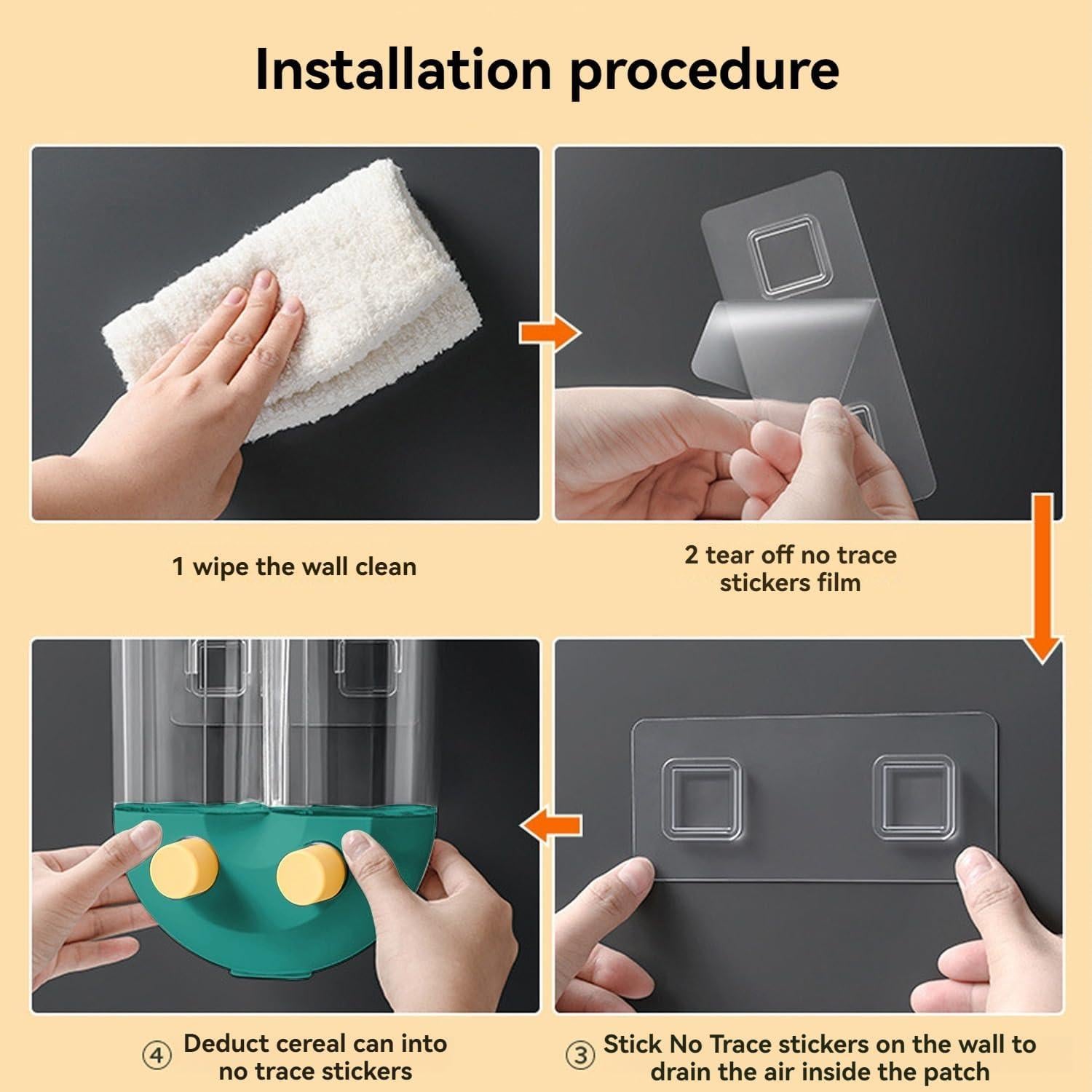 Dispensador de Cereal Montado en Pared COSTYERT 2 Rejillas 2.5L Verde