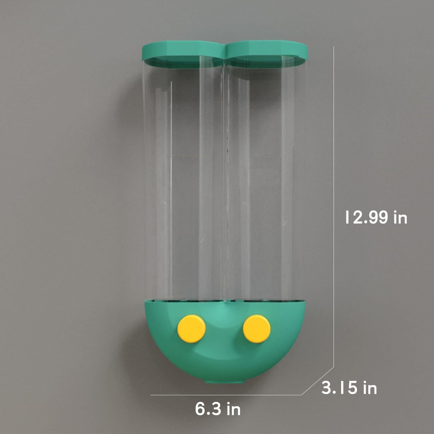 Dispensador de Cereal Montado en Pared COSTYERT 2 Rejillas 2.5L Verde