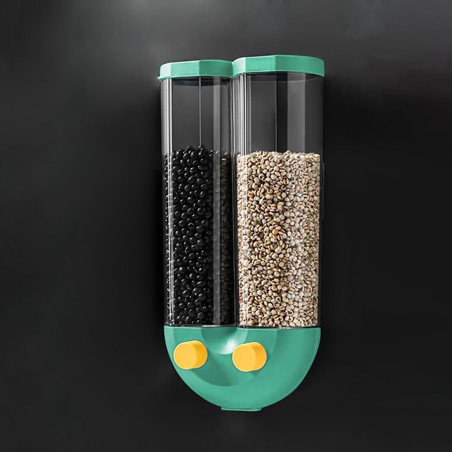 Dispensador de Cereal Montado en Pared COSTYERT 2 Rejillas 2.5L Verde