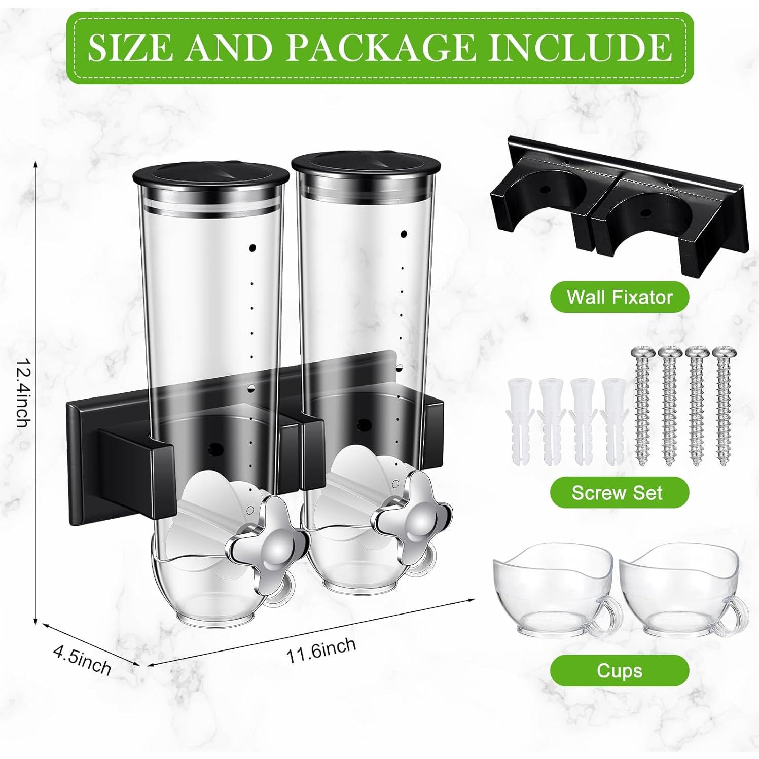 Dispensador de Cereal Huwena 4 Juegos 12L Montado en Pared