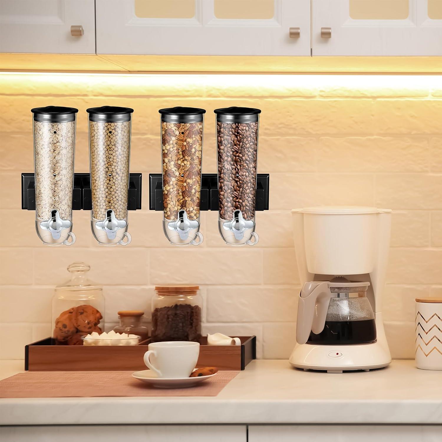 Dispensador de Cereal Huwena 4 Juegos 12L Montado en Pared