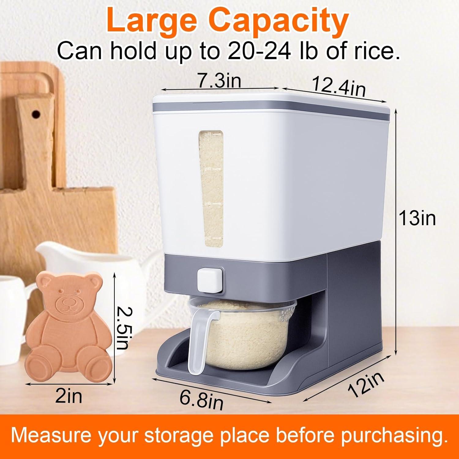 Dispensador de arroz Mity Rain 11.34 kg con arcilla deshumidificadora