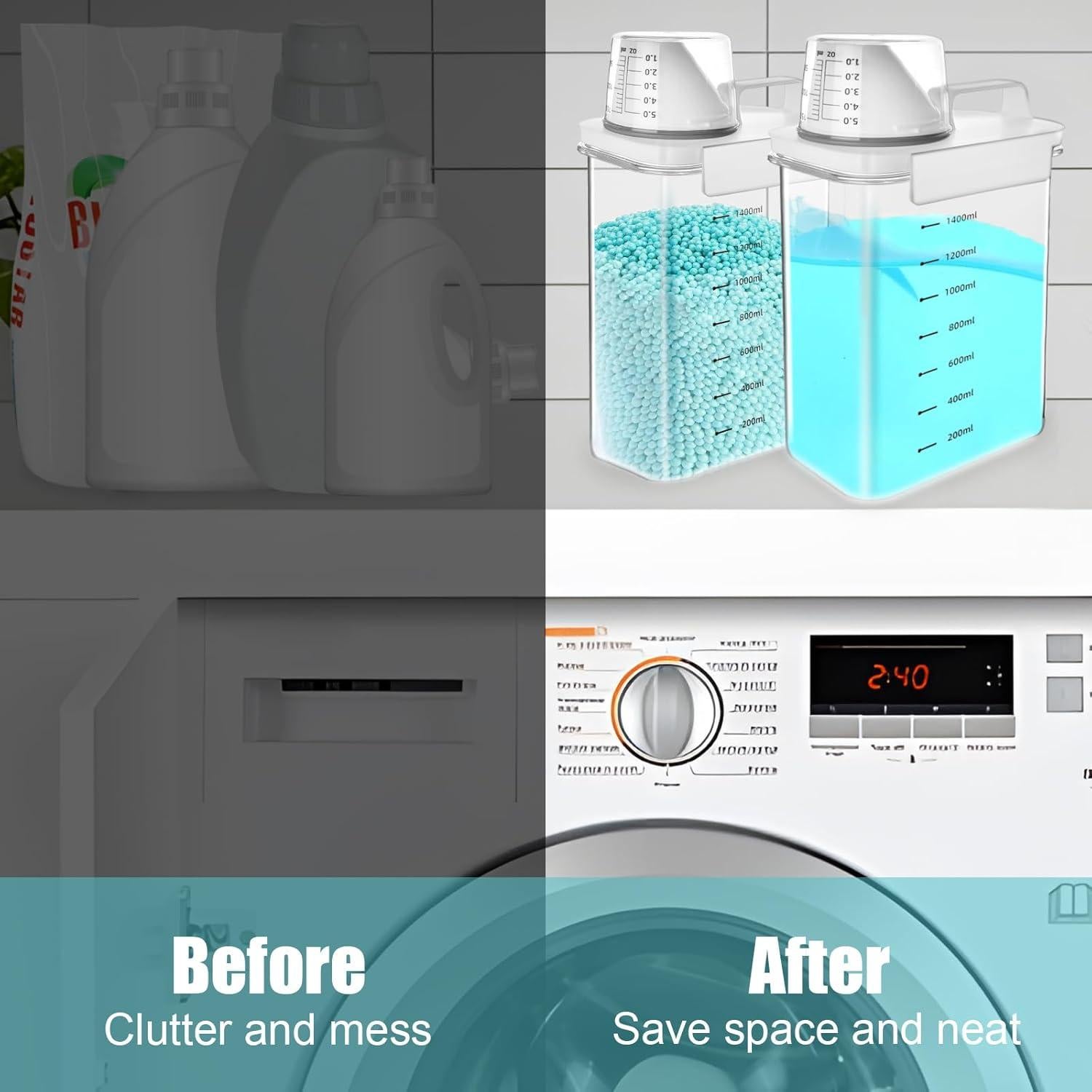 Dispensador de Detergente para Ropa Boocalny 2 Paquetes 1.8kg