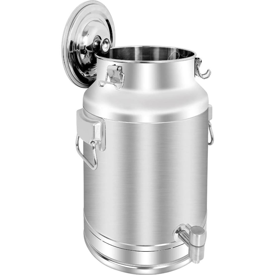 Lata de Leche Acero Inoxidable 304 20L con Grifo y Tapa Sellada