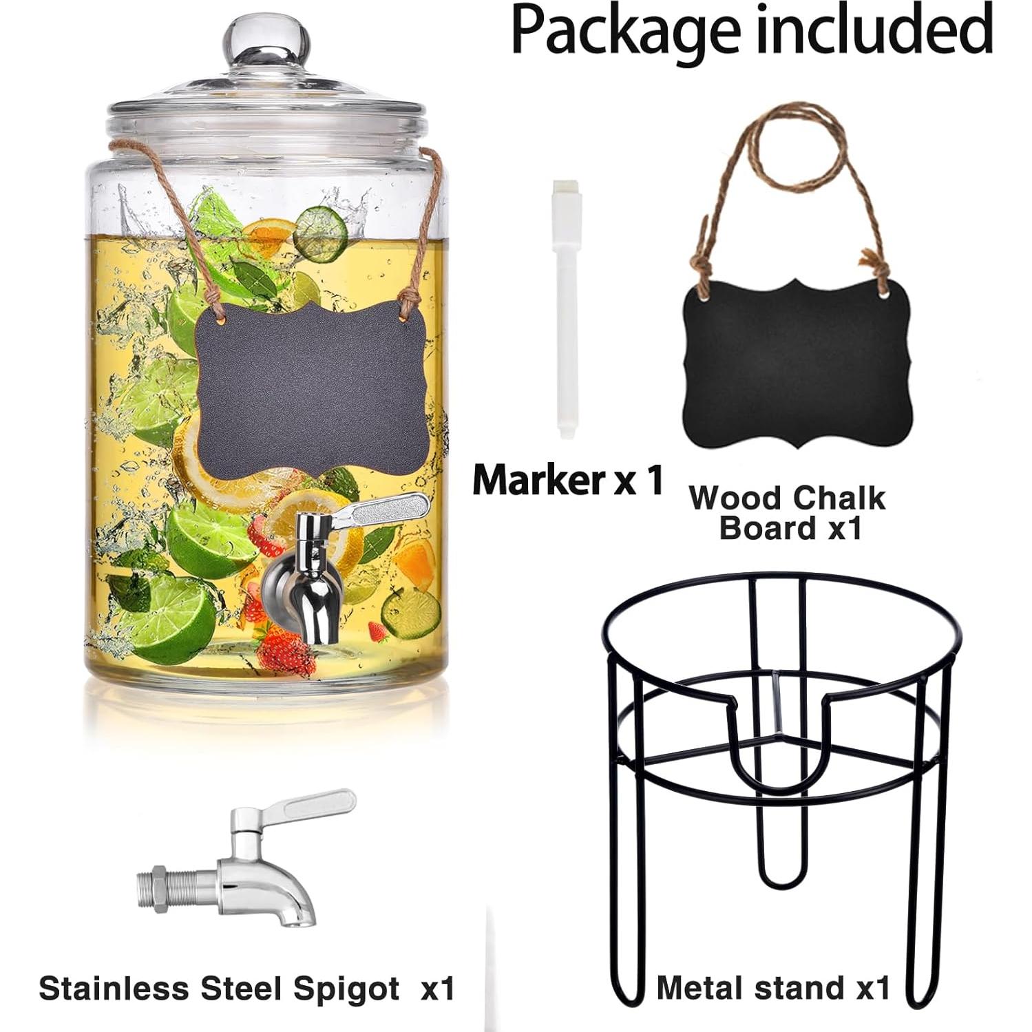 Dispensador de Bebidas de Vidrio Edycur 1 Galón 3.78L con Grifo