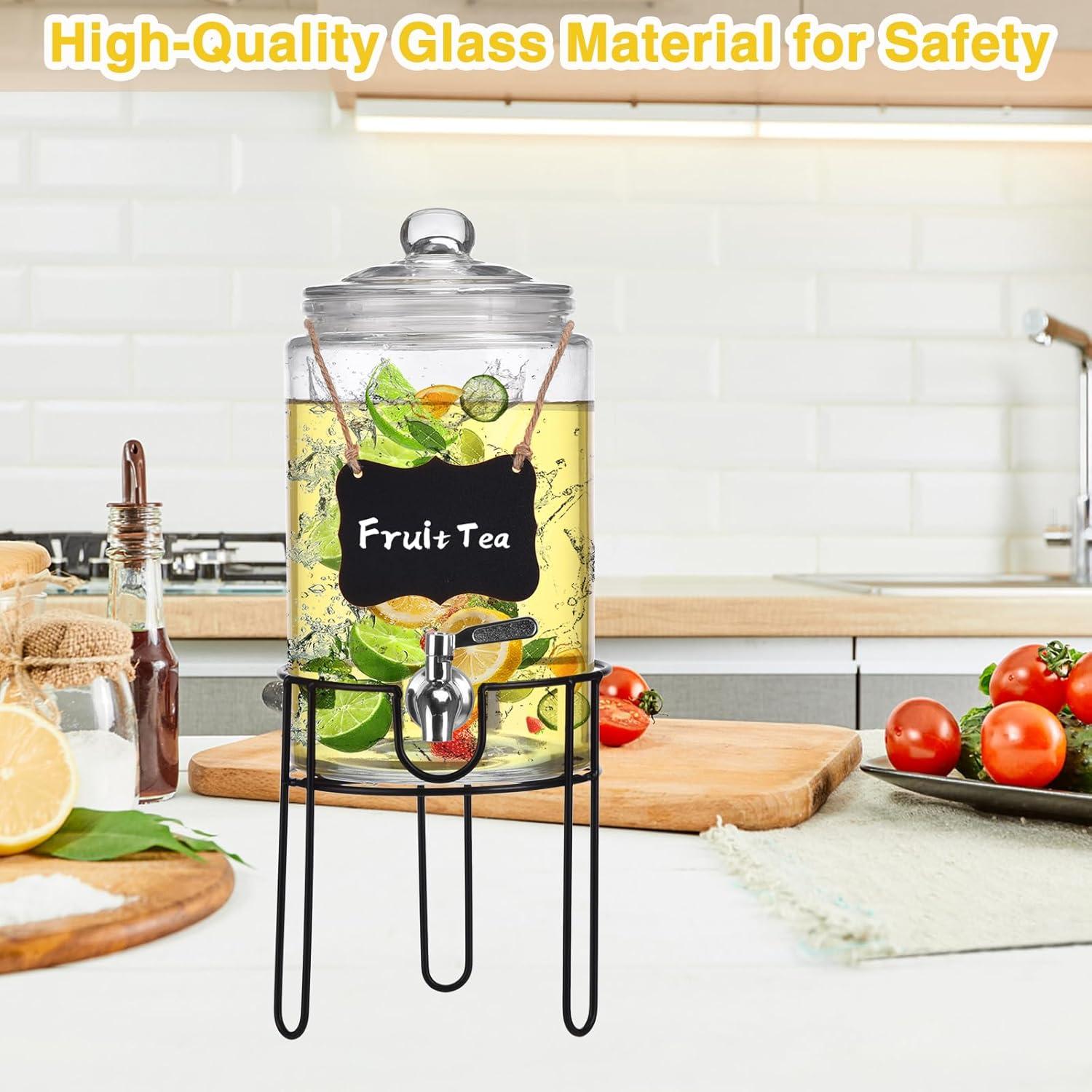 Dispensador de Bebidas de Vidrio Edycur 1 Galón 3.78L con Grifo