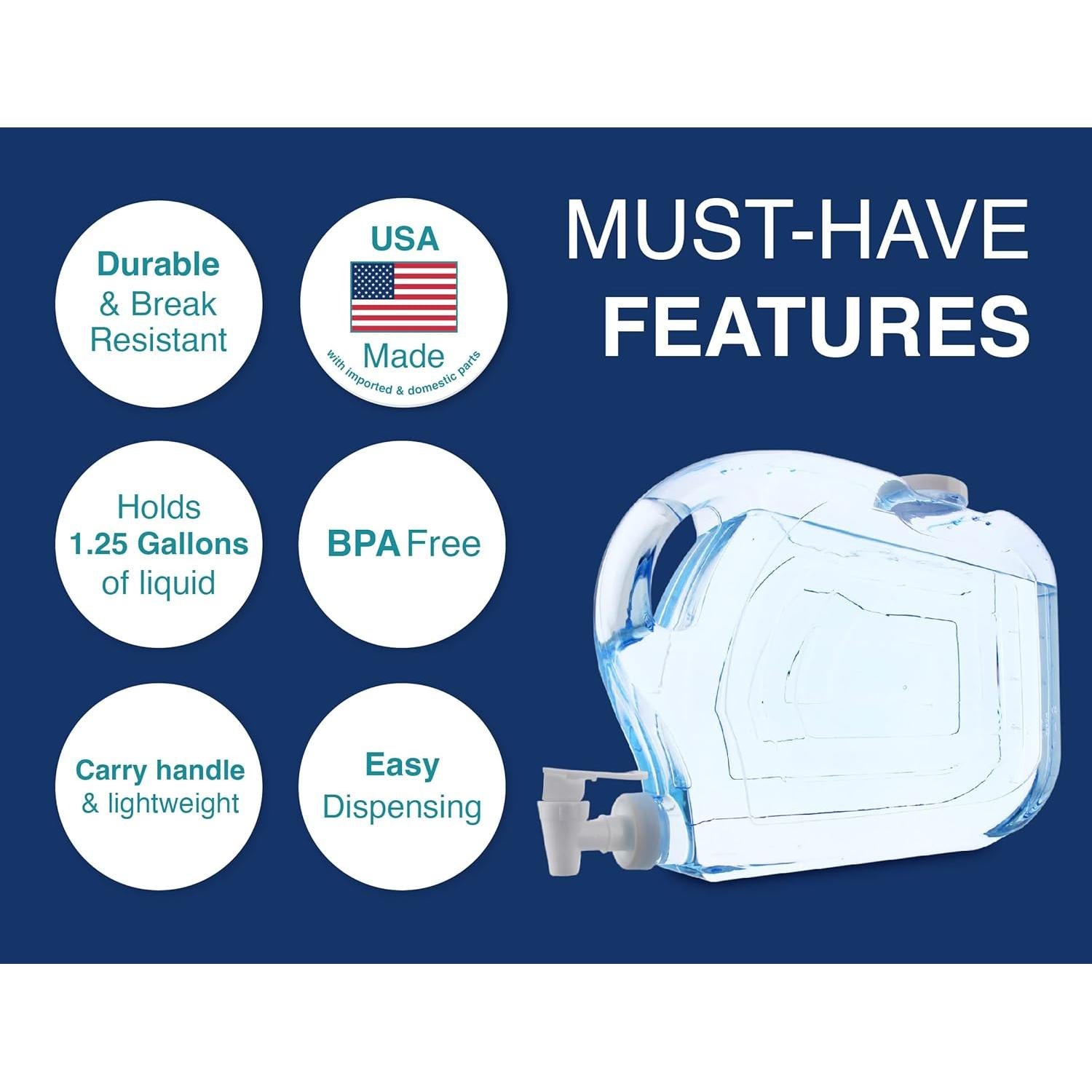 Dispensador de Bebidas Arrow Ultra Slimline 4.73L Plástico BPA Free