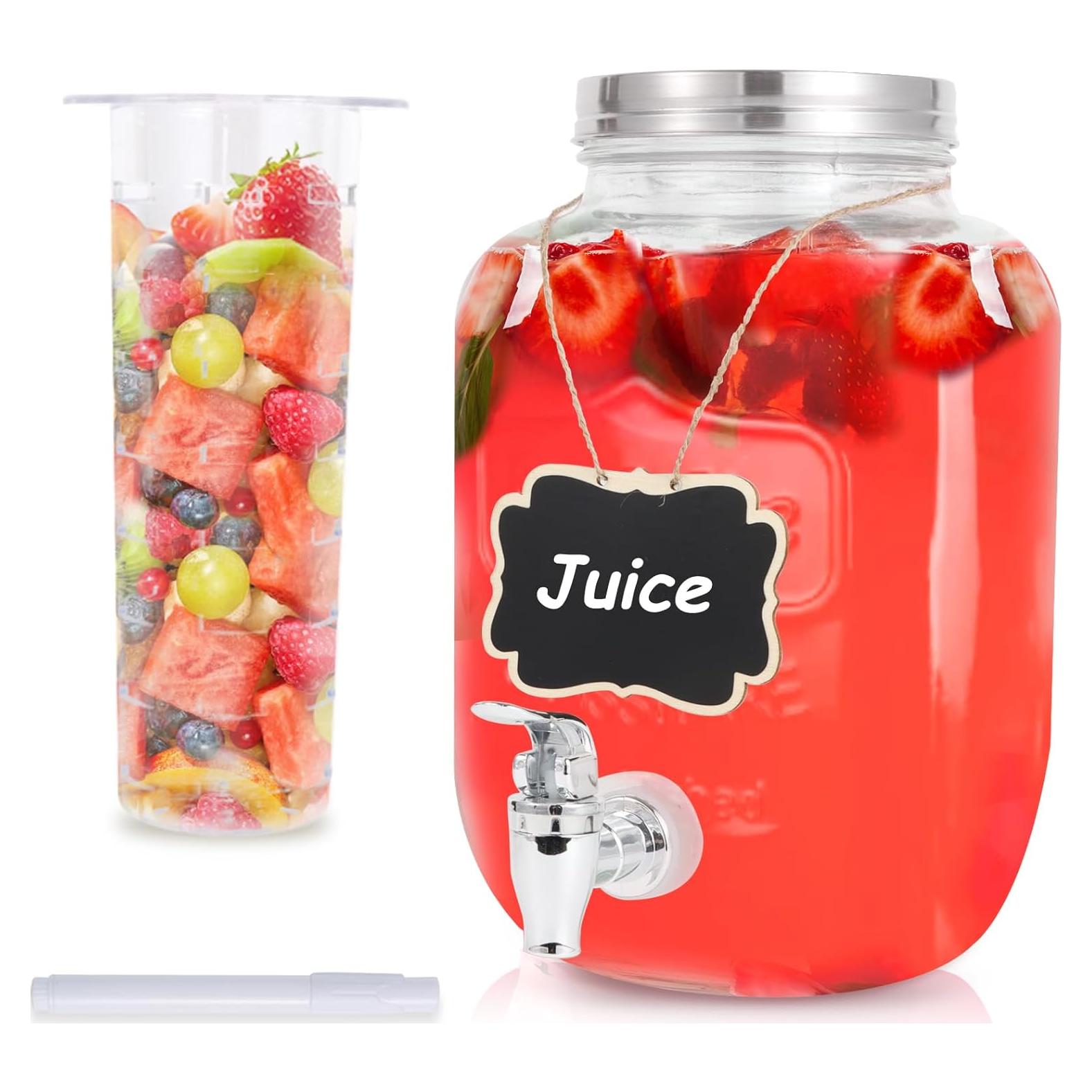 Dispensador de Bebidas de Vidrio MR.KIANGCI 3.785L con Infusor