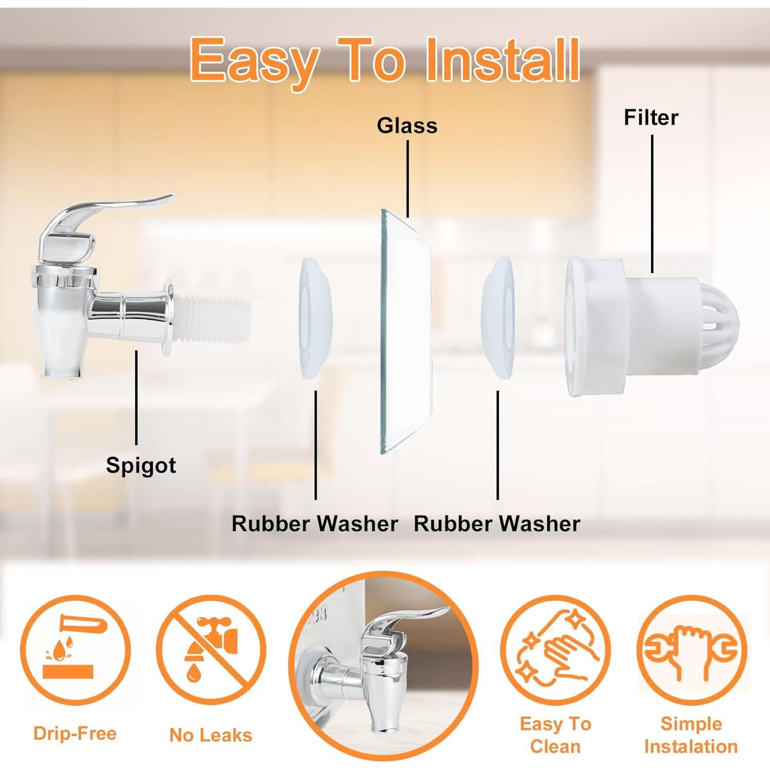 Dispensador de Bebidas de Vidrio MR.KIANGCI 3.785L con Infusor