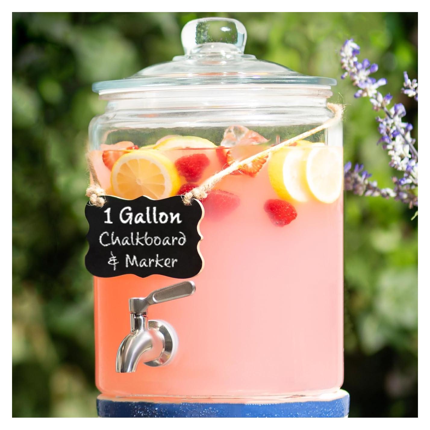 Dispensador de Bebidas de Vidrio Le'raze 3.78L con Grifo Inoxidable