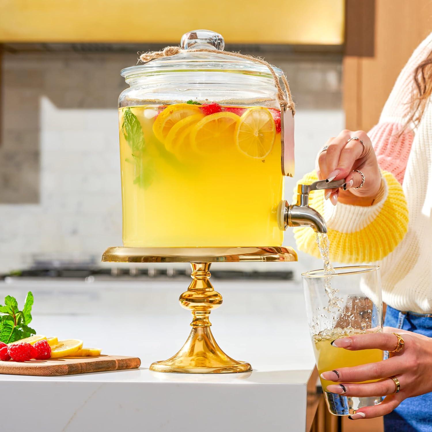 Dispensador de Bebidas de Vidrio Le'raze 3.78L con Grifo Inoxidable