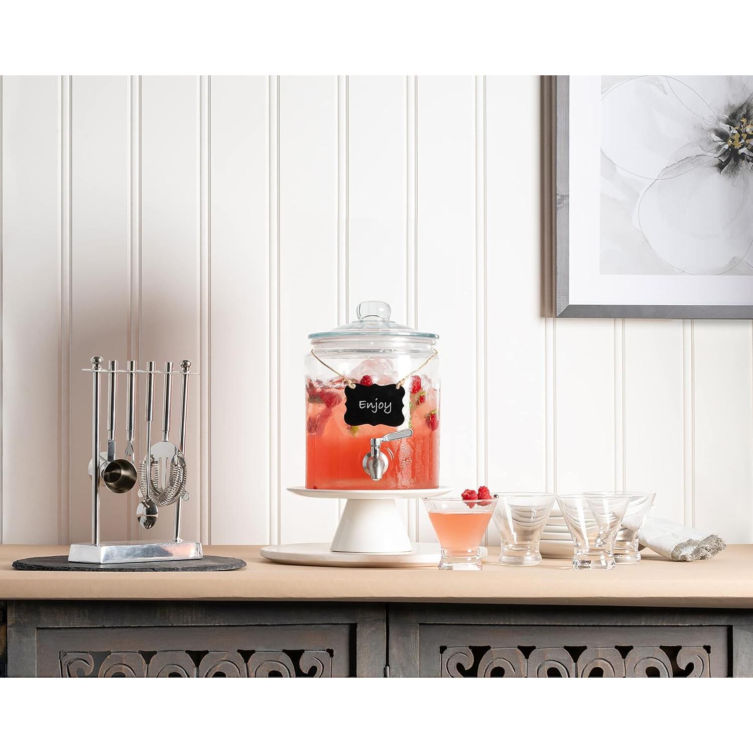 Dispensador de Bebidas de Vidrio Le'raze 3.78L con Grifo Inoxidable