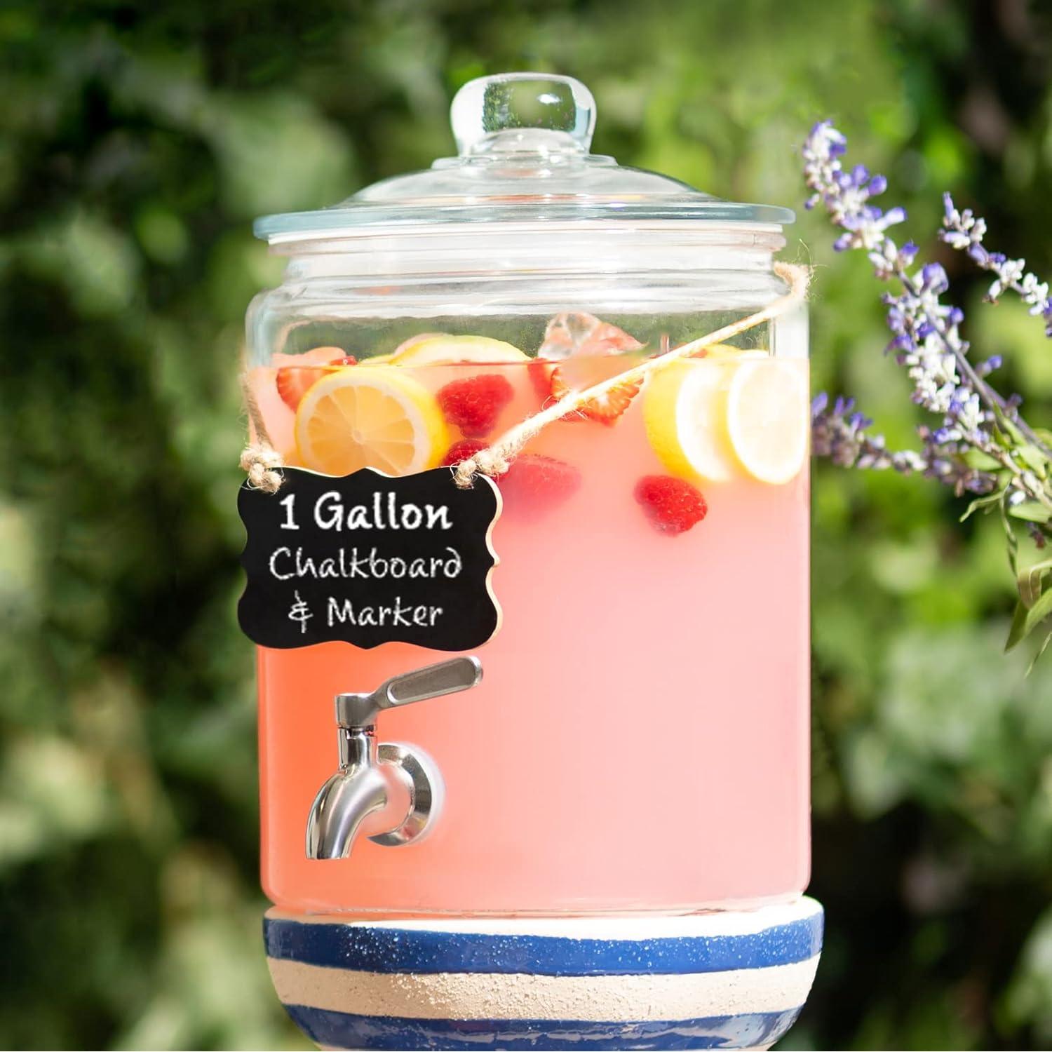 Dispensador de Bebidas de Vidrio Le'raze 3.78L con Grifo Inoxidable