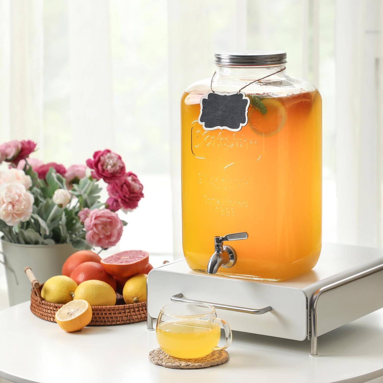 Dispensador de Bebidas de Vidrio HILUMIDA 2 Galones con Grifo