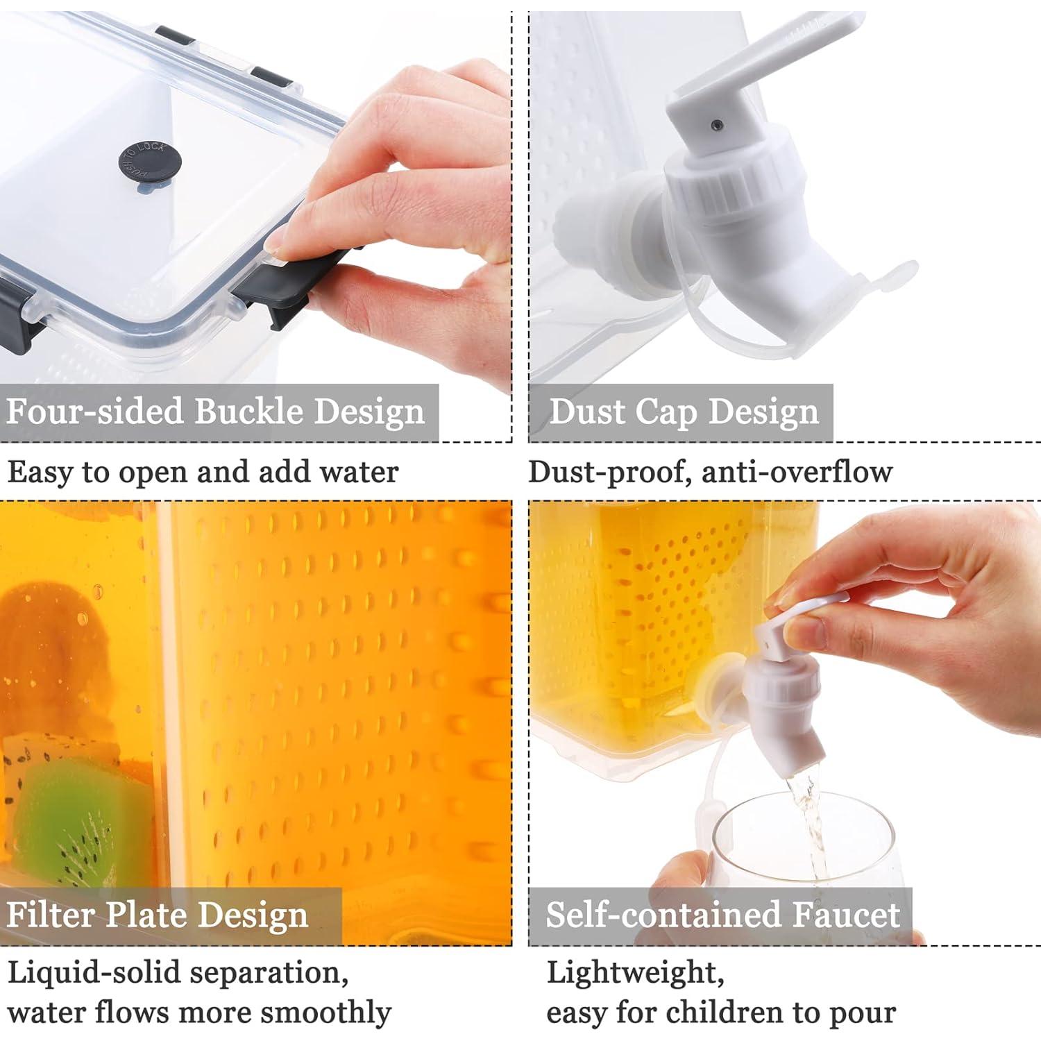 Dispensador de Bebidas Breroa 3.5L Claro con Grifo y Cepillo