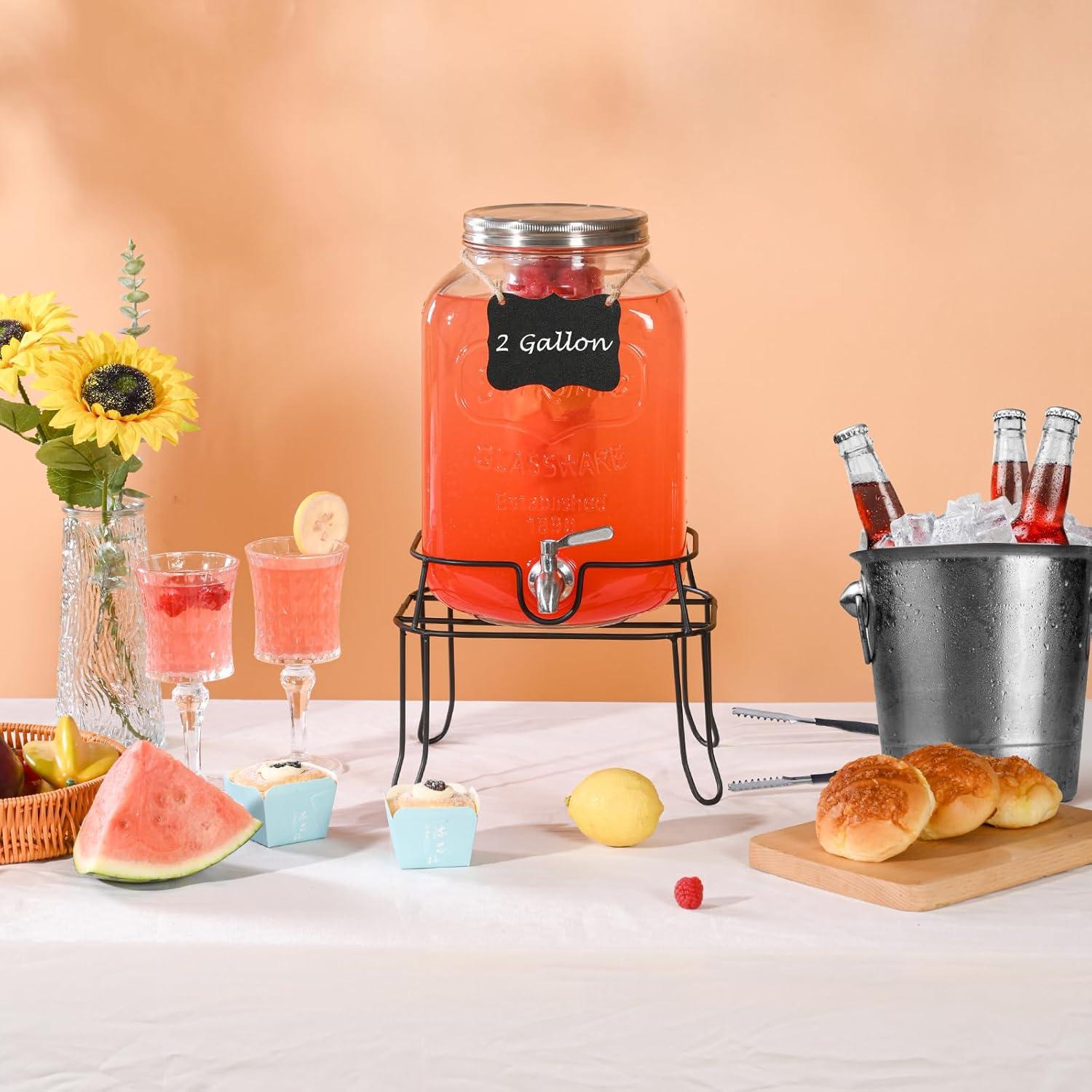 Dispensador de Bebidas de Vidrio RuileMei 7.57L con Grifo Inoxidable