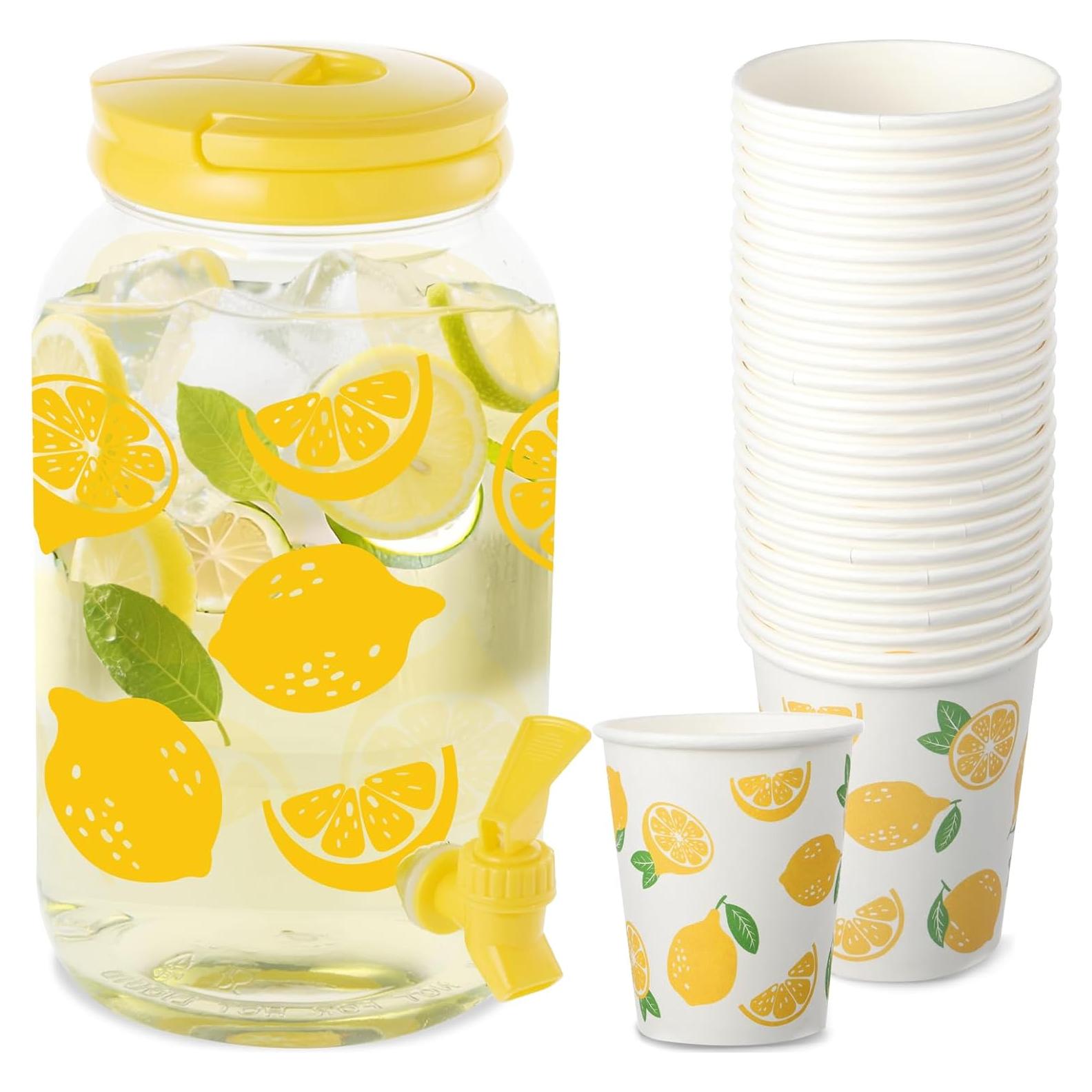 Dispensador de Bebidas de Plástico CIEOVO 3.8L con 50 Vasos