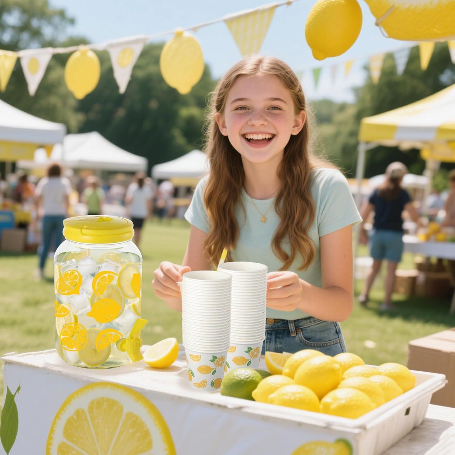 Dispensador de Bebidas de Plástico CIEOVO 3.8L con 50 Vasos