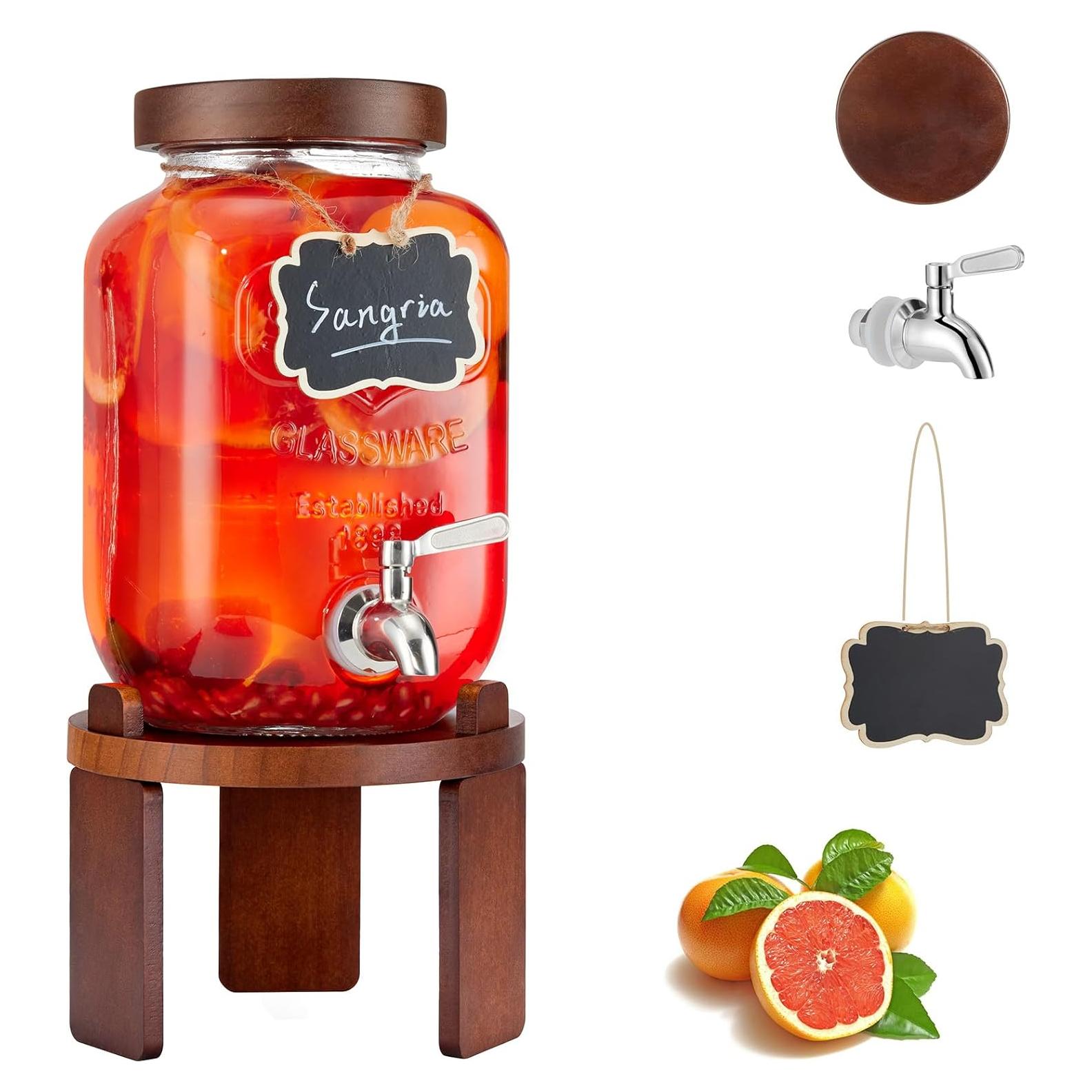 Dispensador de Bebidas de Vidrio FavorFlavor 3.8L con Grifo