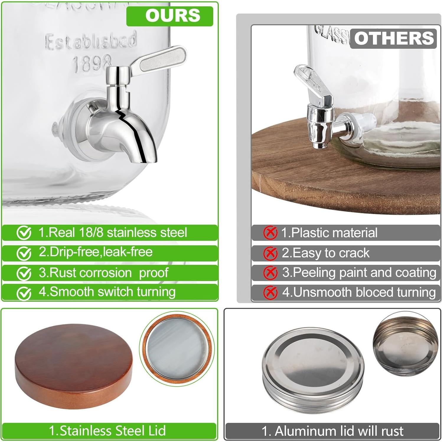 Dispensador de Bebidas de Vidrio FavorFlavor 3.8L con Grifo