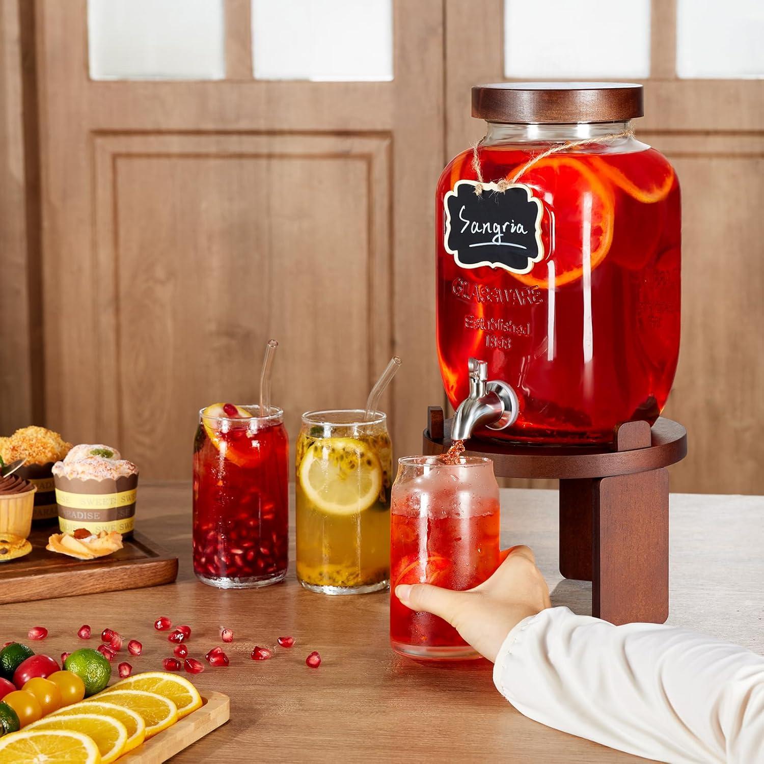 Dispensador de Bebidas de Vidrio FavorFlavor 3.8L con Grifo