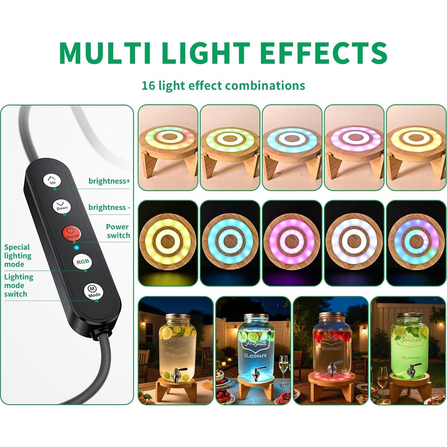 Soporte para Dispensador de Bebidas JHHJIFY con LED 21.5 cm