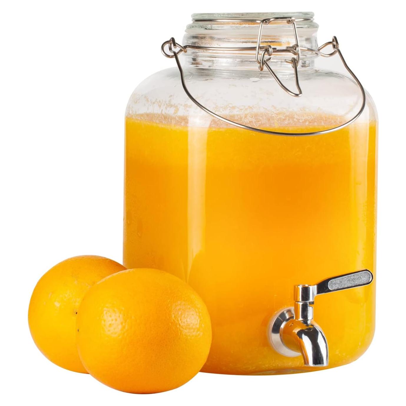 Dispensador de Bebidas de Vidrio PUSCRIENO 4L con Grifo y Asa