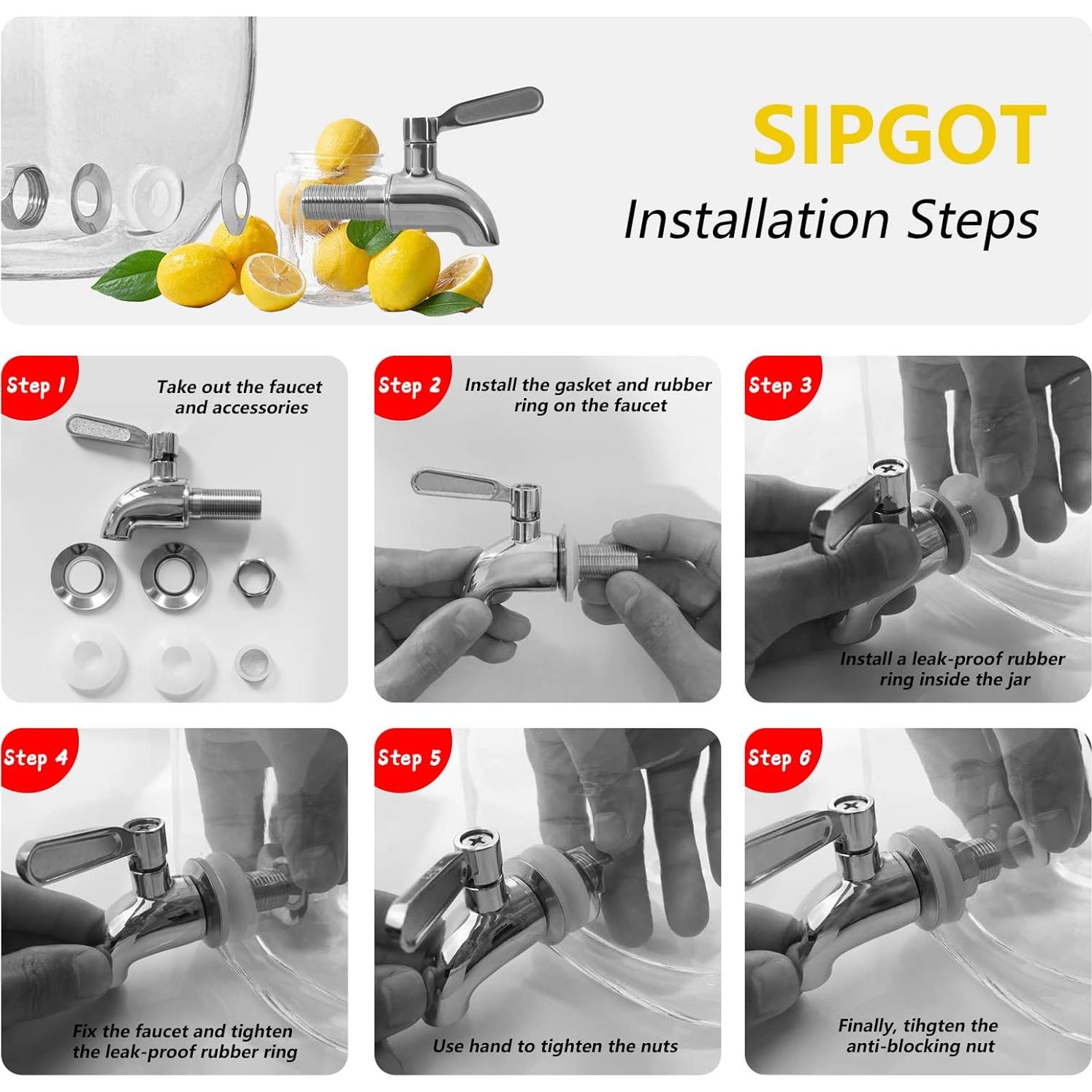 Dispensador de Bebidas de Vidrio PUSCRIENO 4L con Grifo y Asa