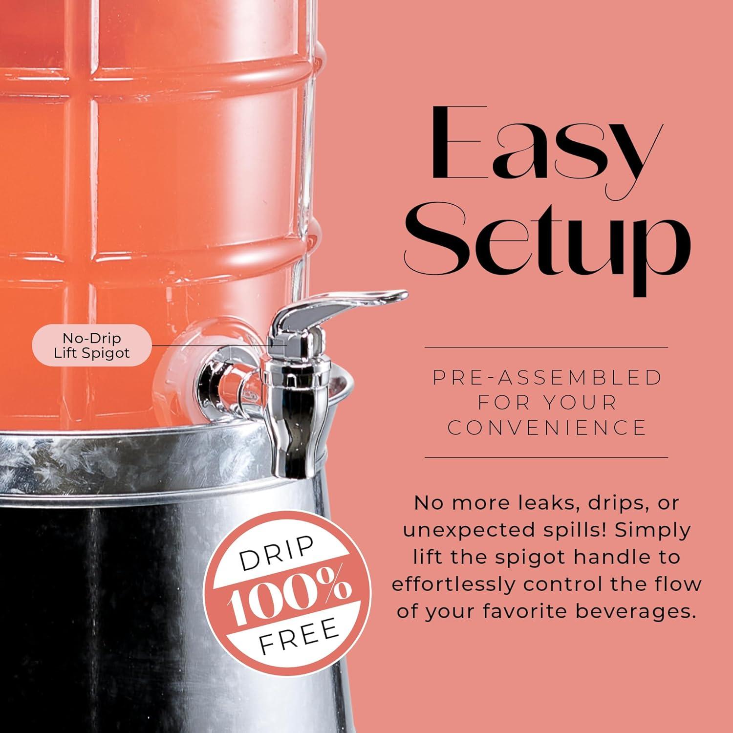 Dispensador de Bebidas de Vidrio Style Setter 9.1L con Grifo