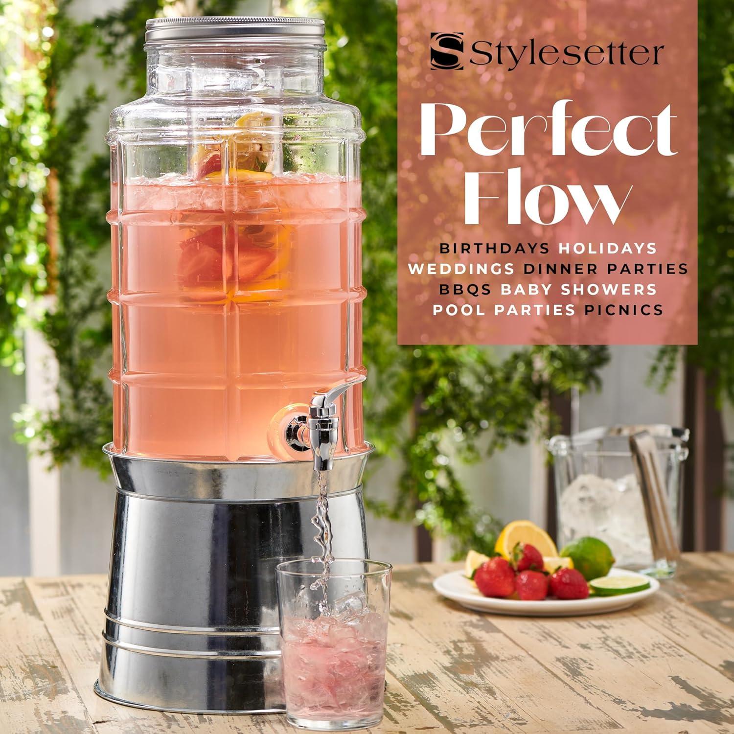 Dispensador de Bebidas de Vidrio Style Setter 9.1L con Grifo