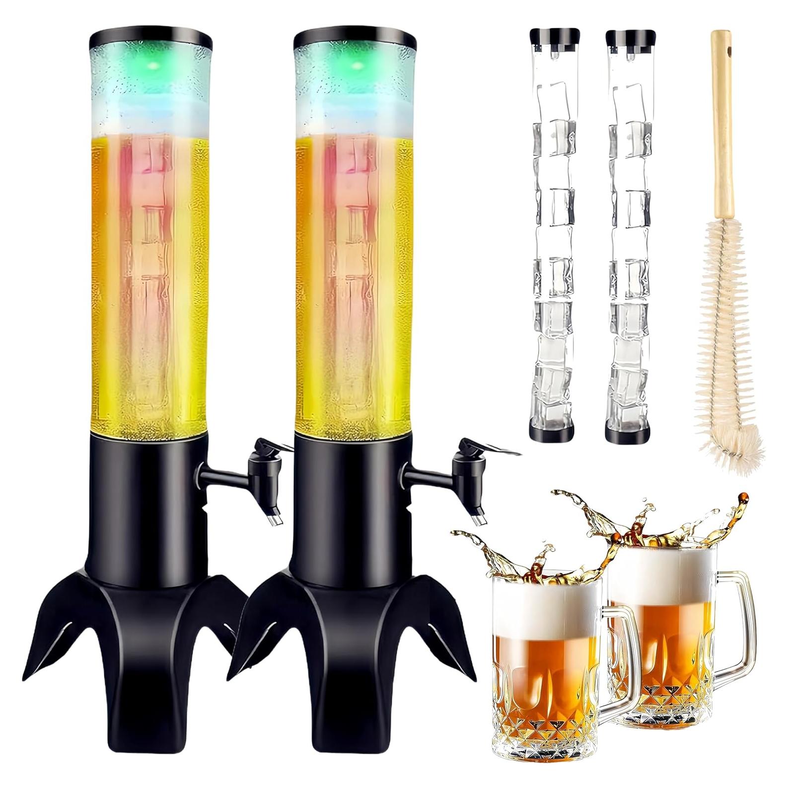Dispensador de Torre de Bebidas FLFNB 1.5L con Tubo de Hielo - 2 Pack