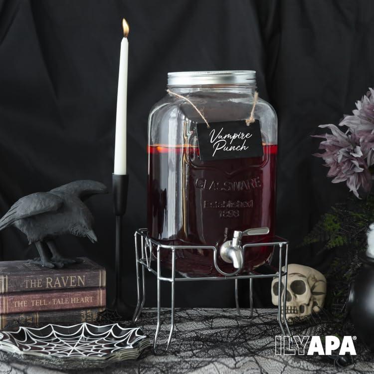 Dispensador de Bebidas de Vidrio Ilyapa 3.78L con Base de Metal