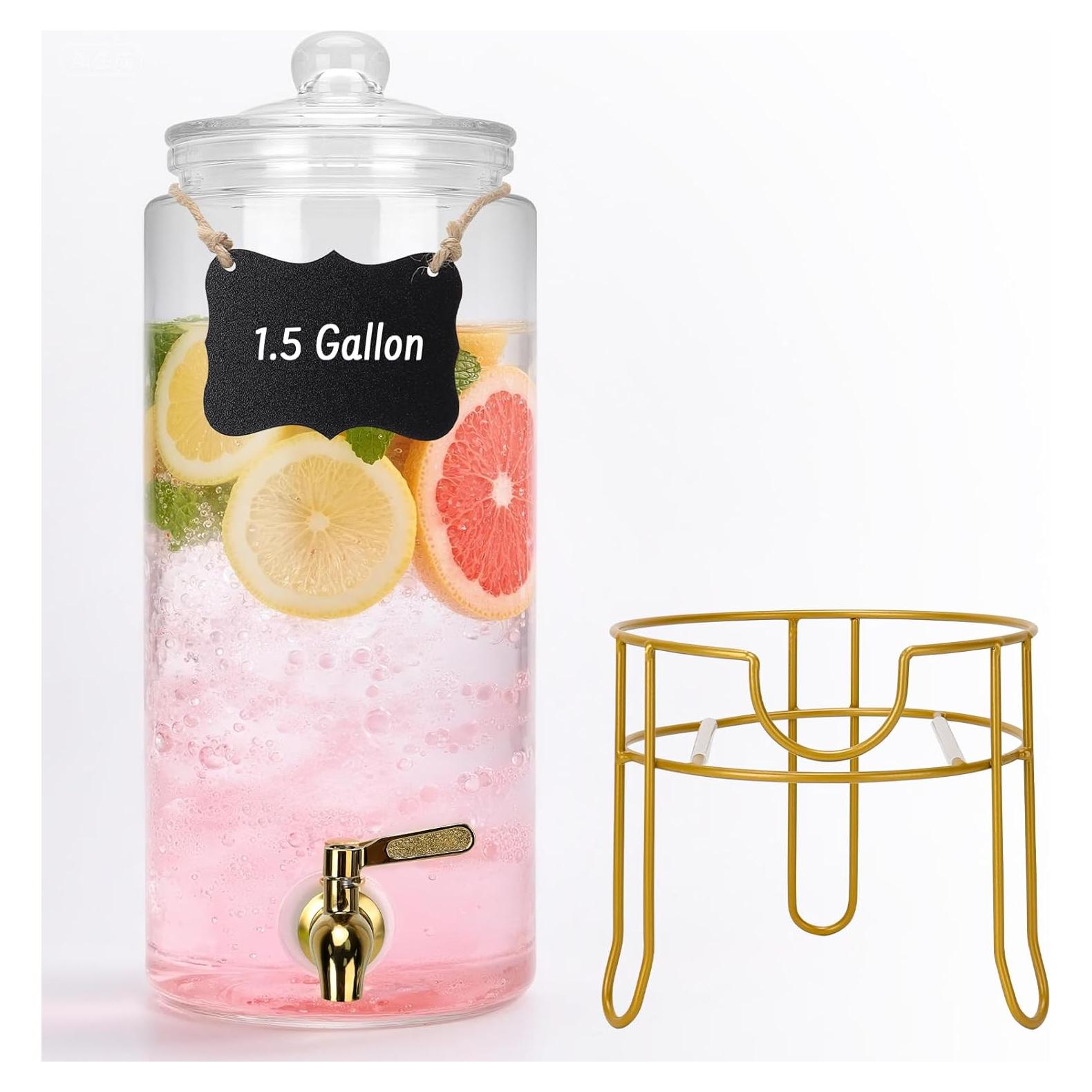 Dispensador de Bebidas de Vidrio Betrome 5.68L con Grifo Inoxidable