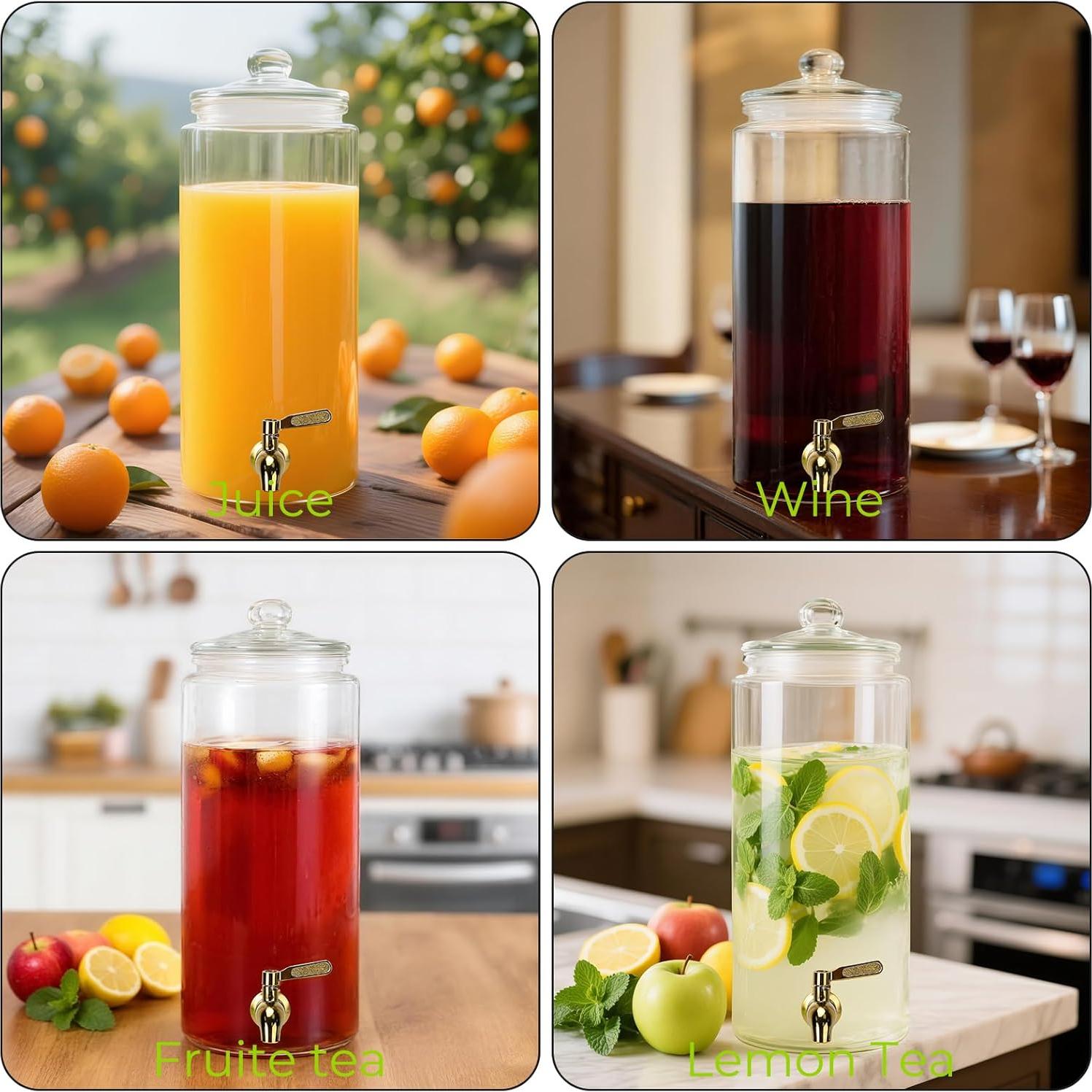 Dispensador de Bebidas de Vidrio Betrome 5.68L con Grifo Inoxidable