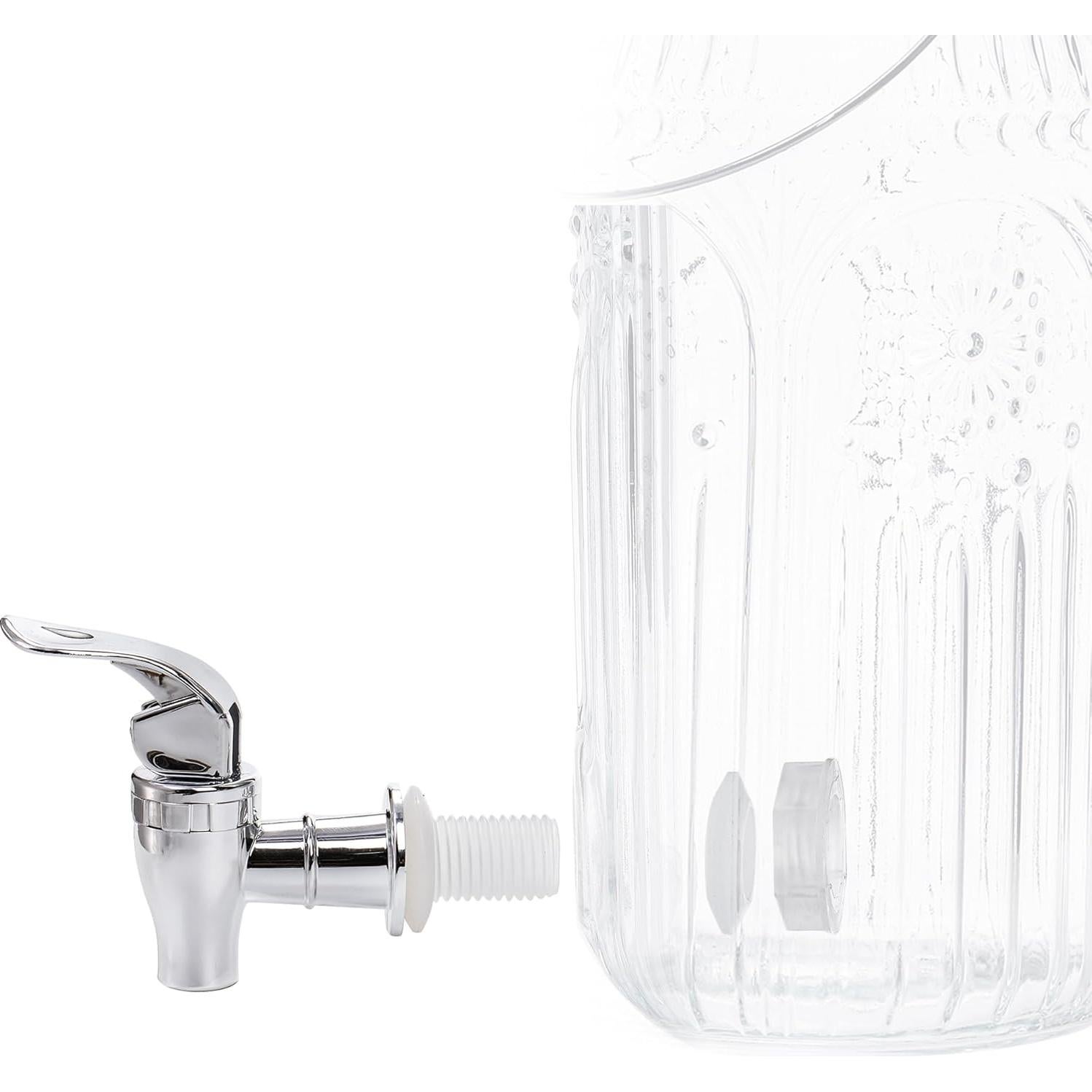 Dispensador de Bebidas de Vidrio Kingrol 4L con Grifo y Tapa