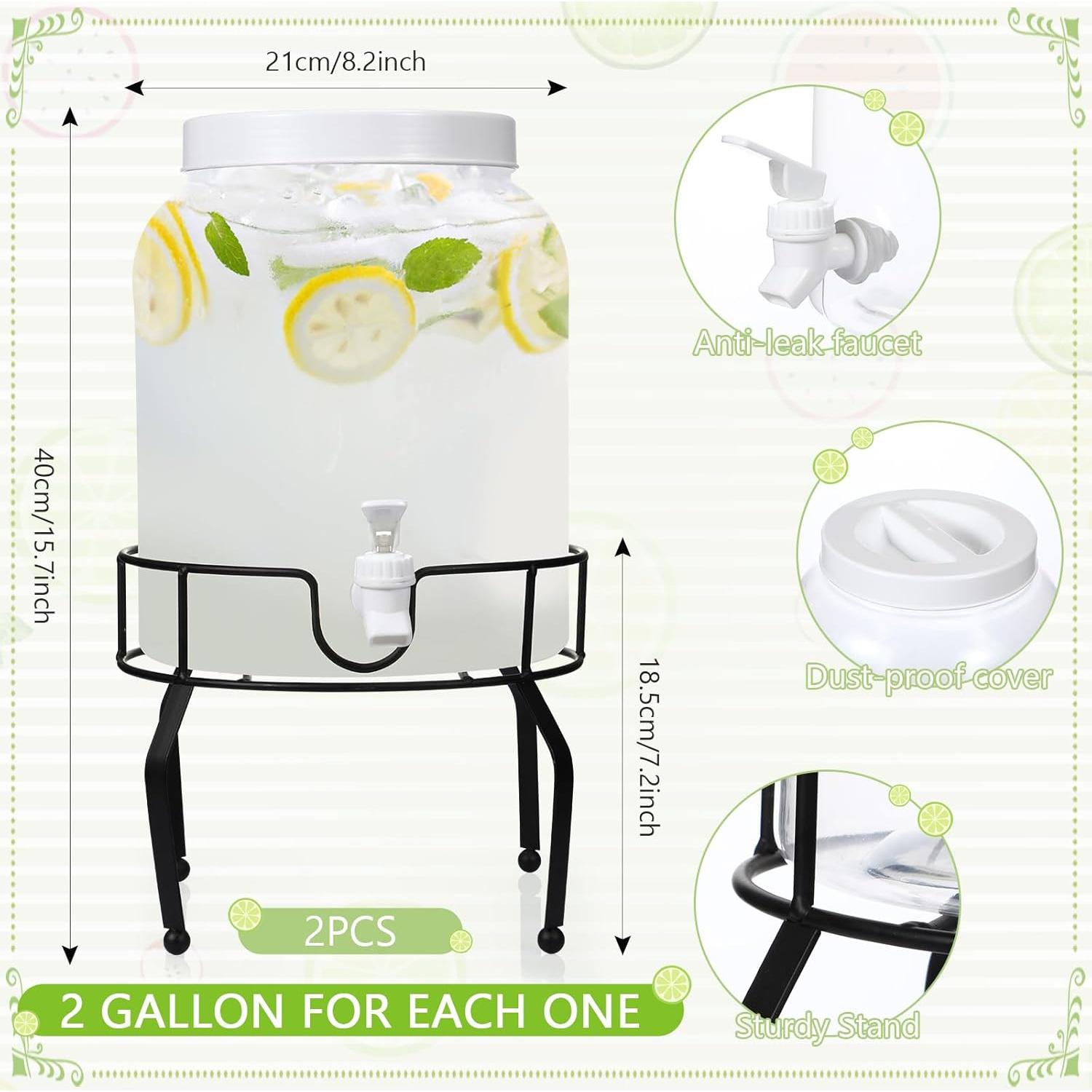 Dispensador de Bebidas 2 Galones Tanlade con Soporte de Metal