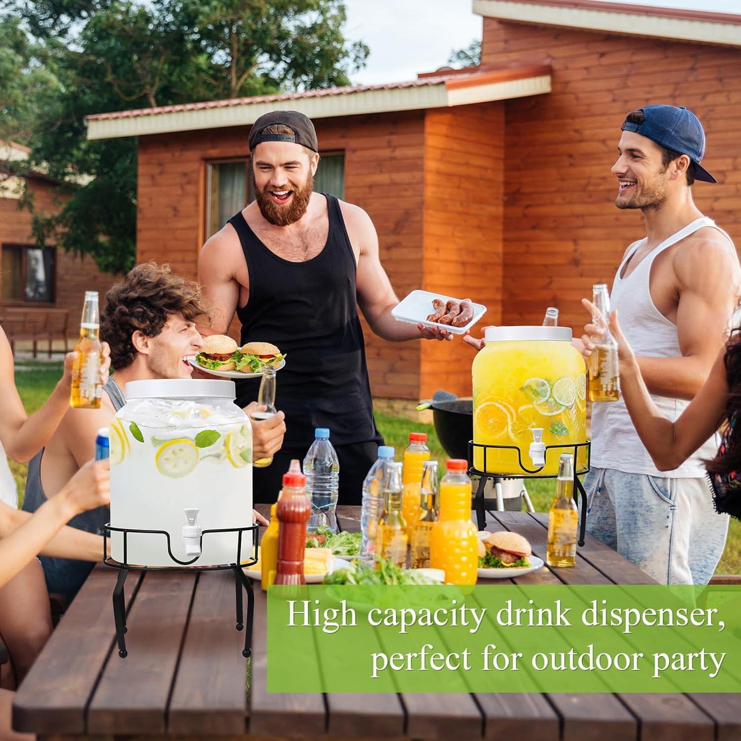 Dispensador de Bebidas 2 Galones Tanlade con Soporte de Metal