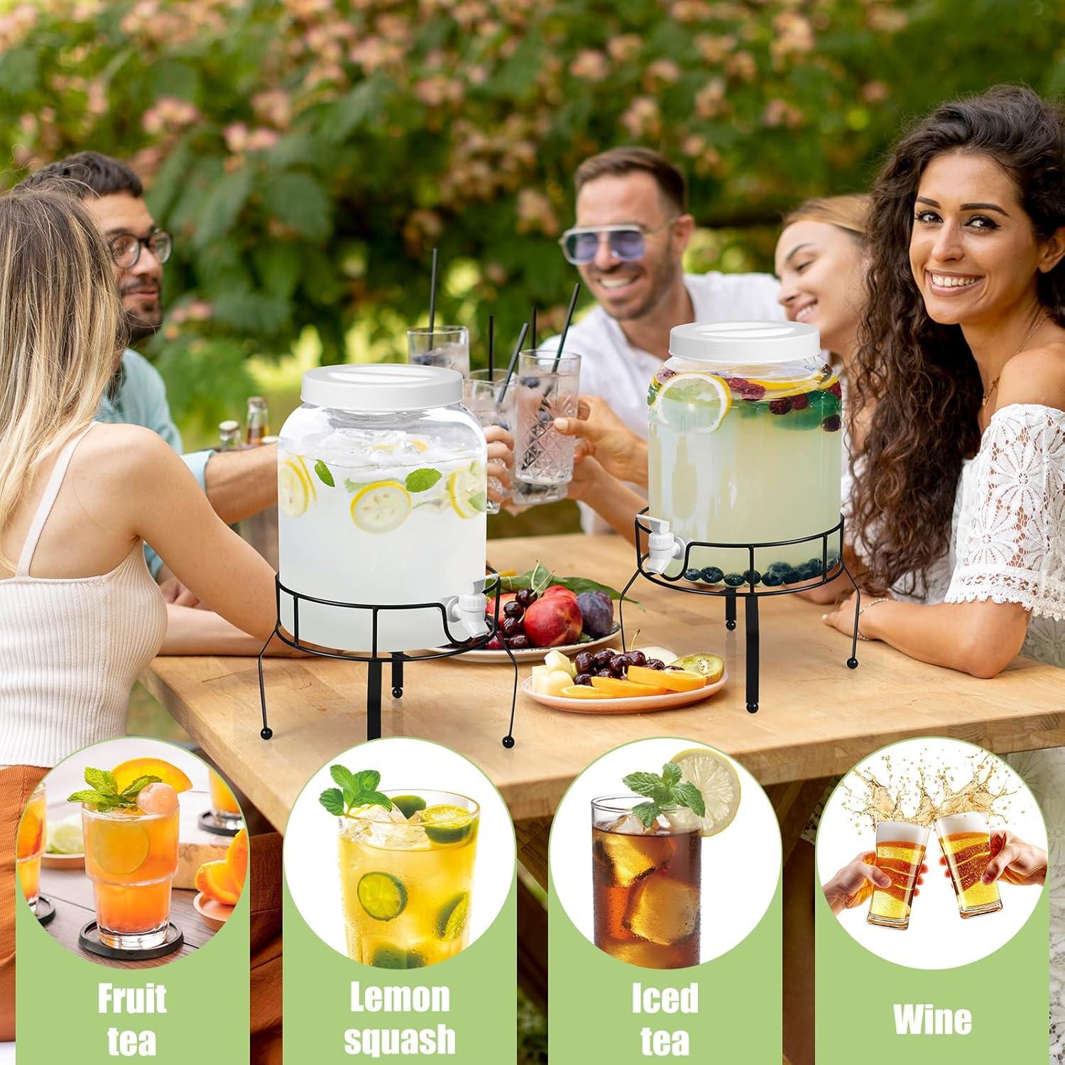 Dispensador de Bebidas 2 Galones Tanlade con Soporte de Metal