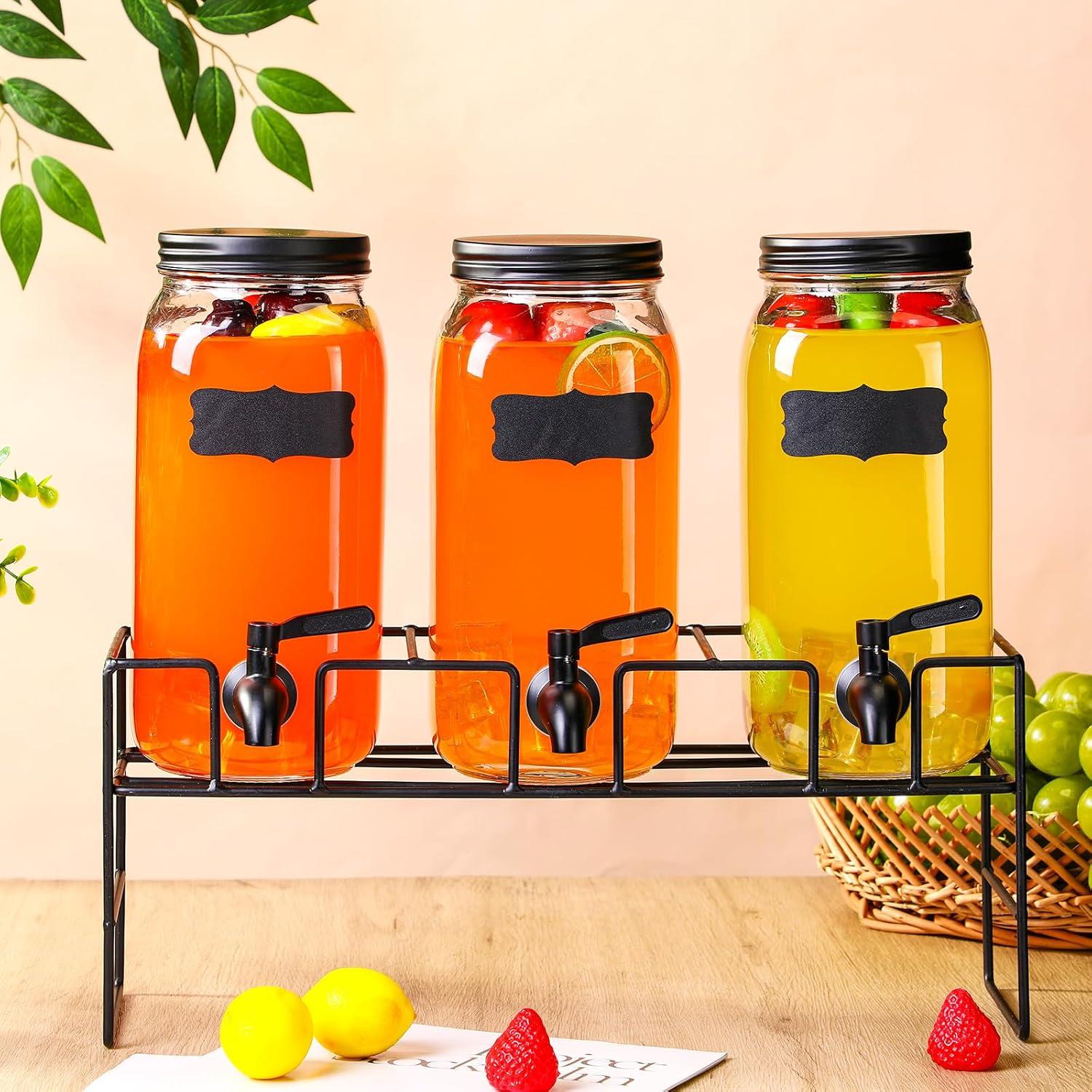 Paquete de 3 dispensadores de bebidas RimCereal 2.37L vidrio