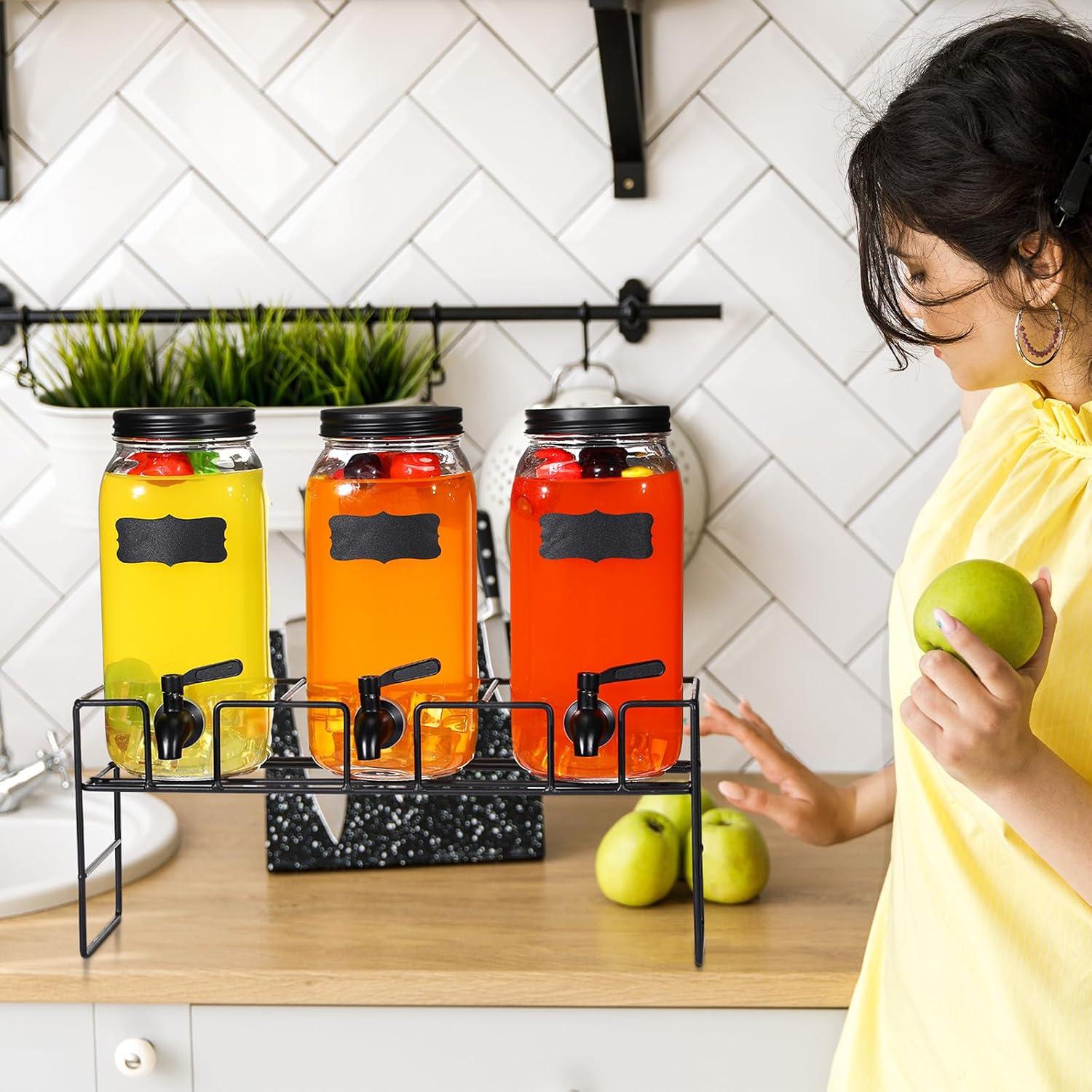 Paquete de 3 dispensadores de bebidas RimCereal 2.37L vidrio