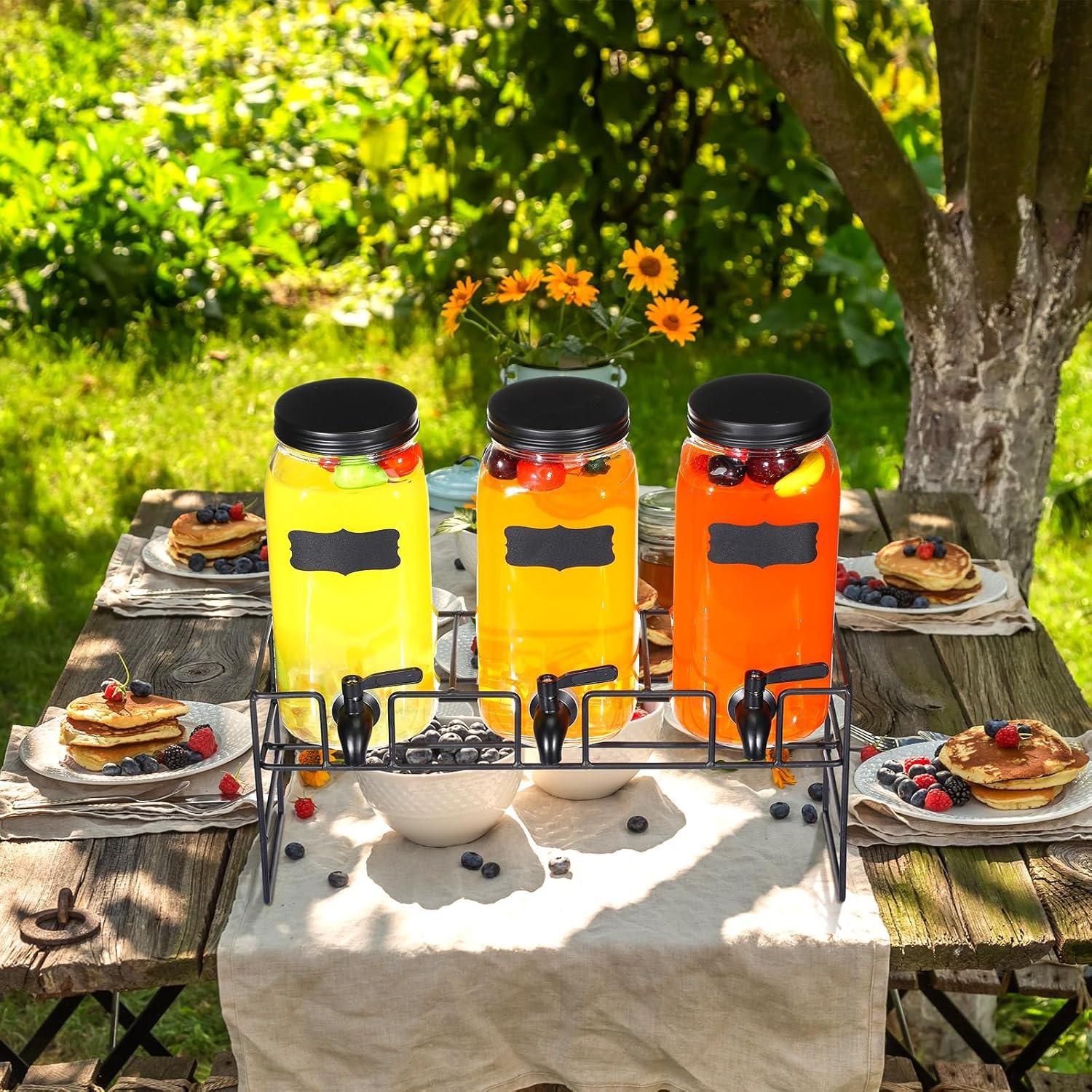 Paquete de 3 dispensadores de bebidas RimCereal 2.37L vidrio